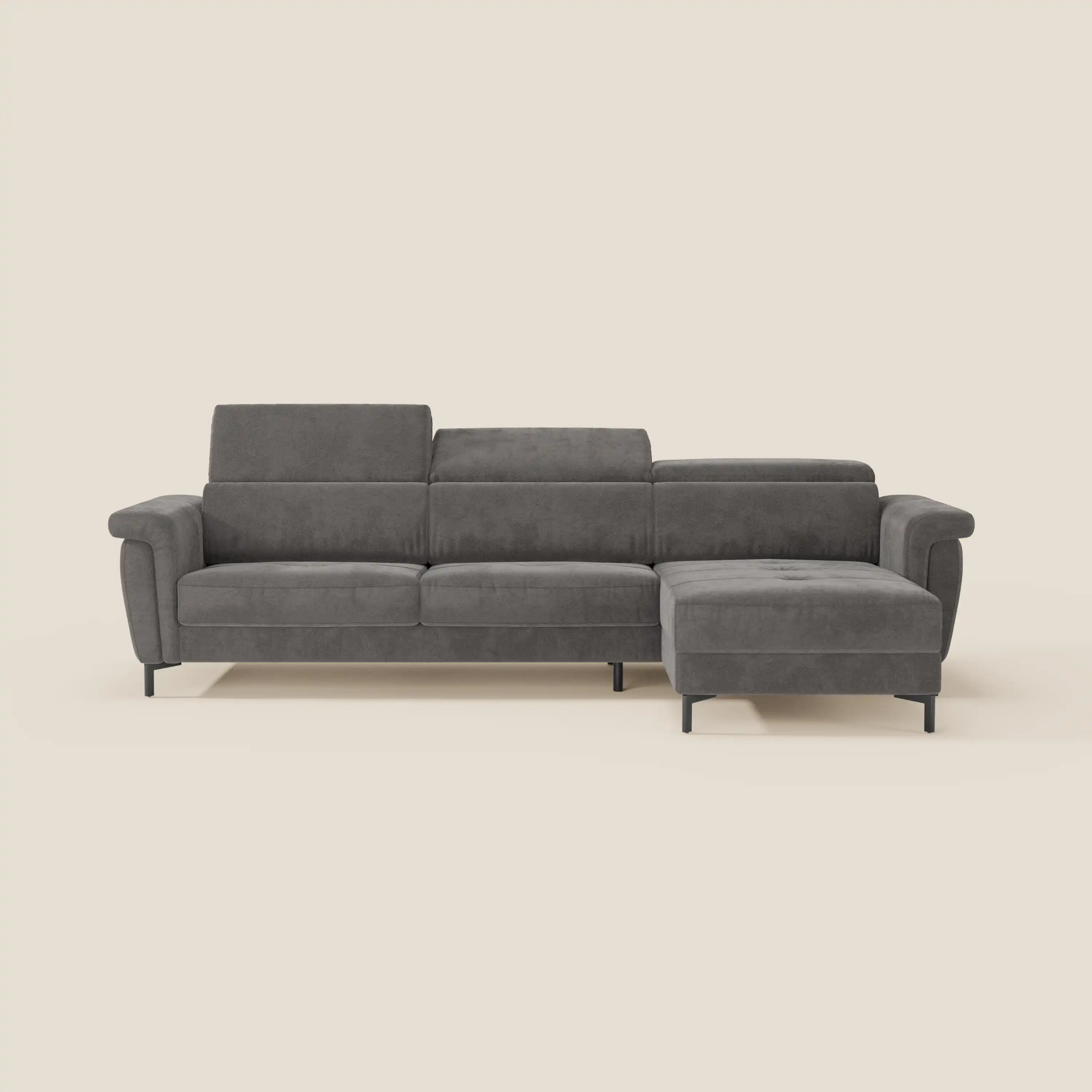 Capri canapé convertible avec méridienne coffre et têtières réglables - Tissu Effet Velours Détachable T30 - Image 188