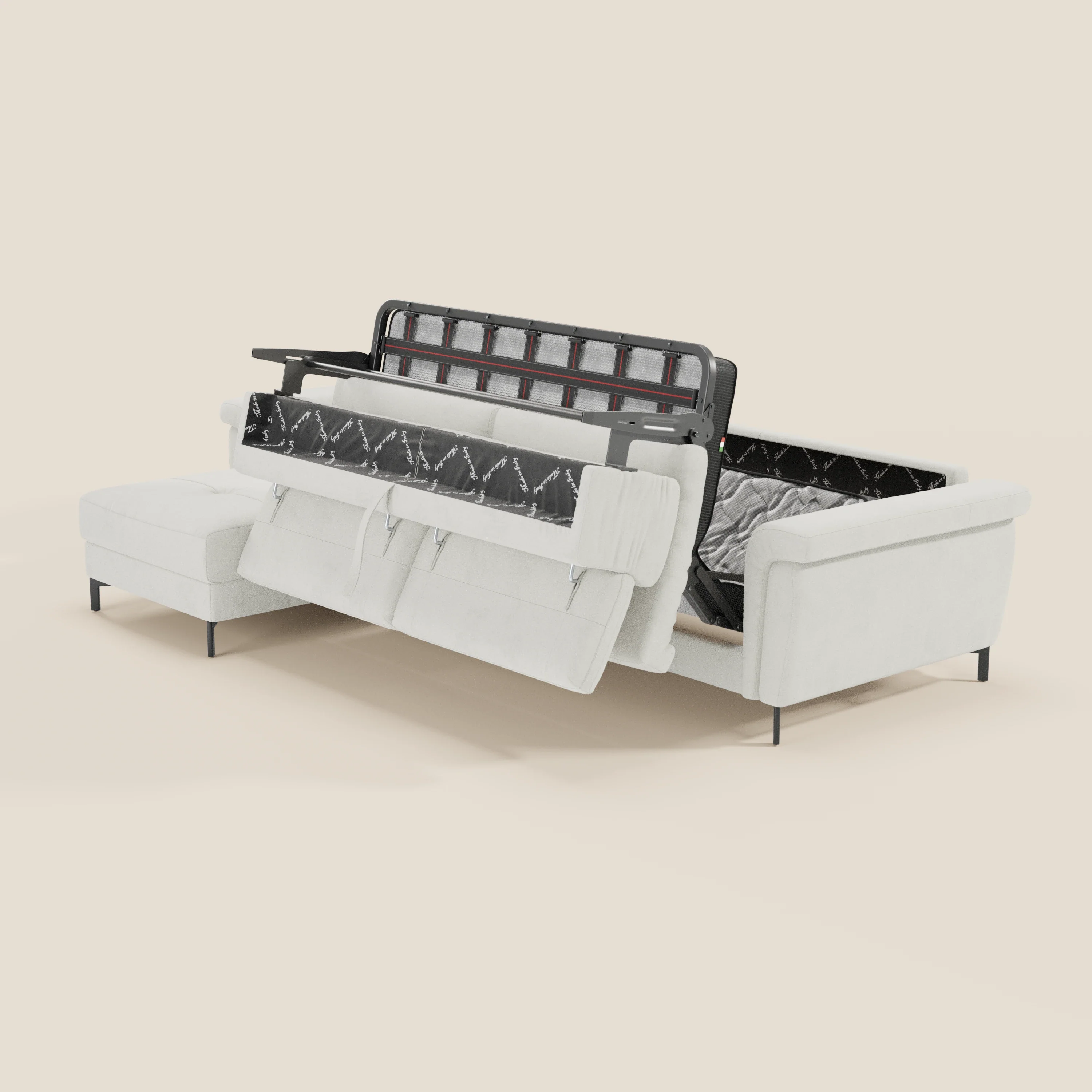 Capri canapé convertible avec méridienne coffre et têtières réglables - Tissu Effet Velours Détachable T30 - Image 194