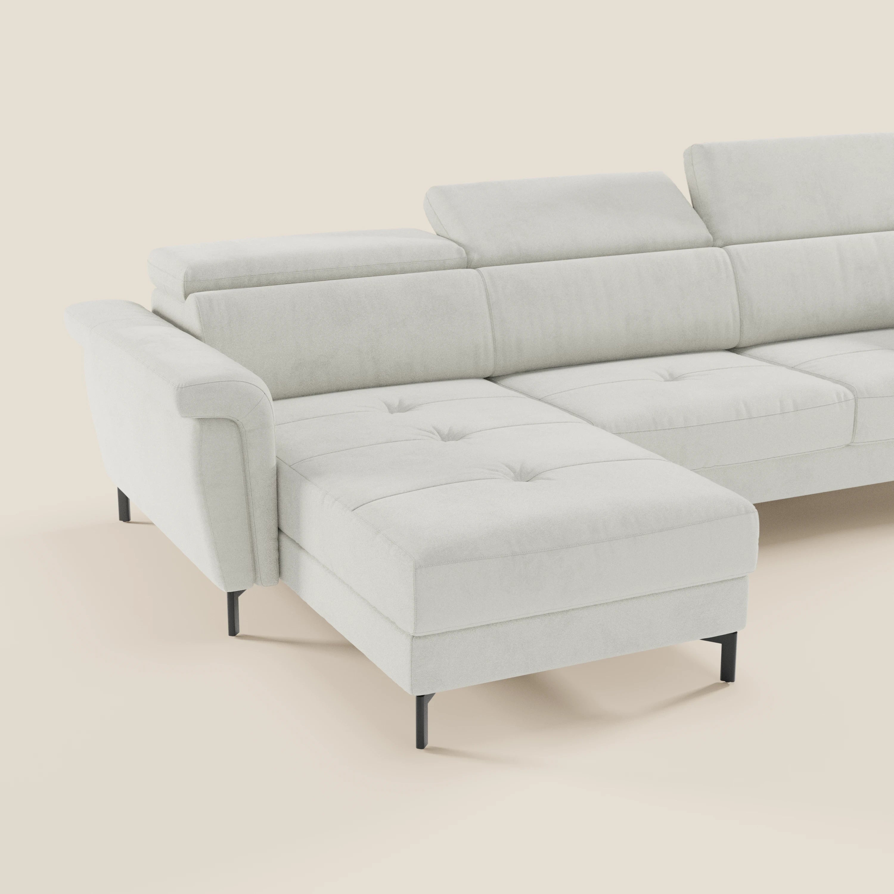 Capri canapé convertible avec méridienne coffre et têtières réglables - Tissu Effet Velours Détachable T30 - Image 195