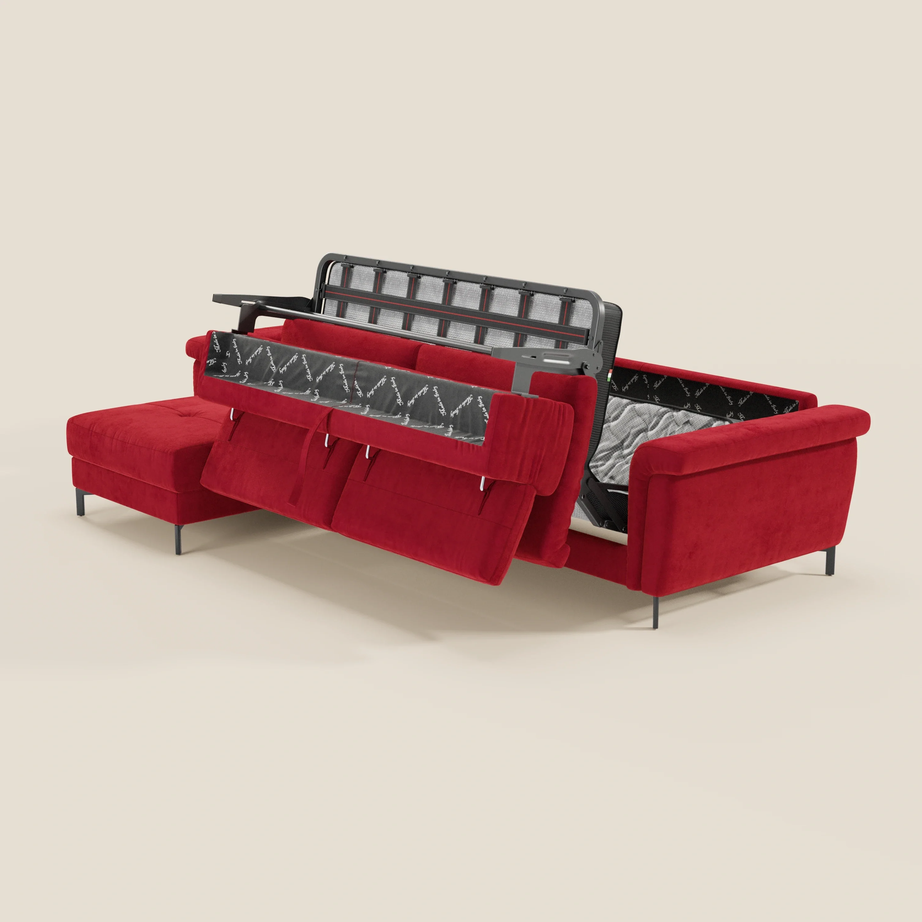Capri canapé convertible avec méridienne coffre et têtières réglables - Tissu Effet Velours Détachable T30 - Image 208