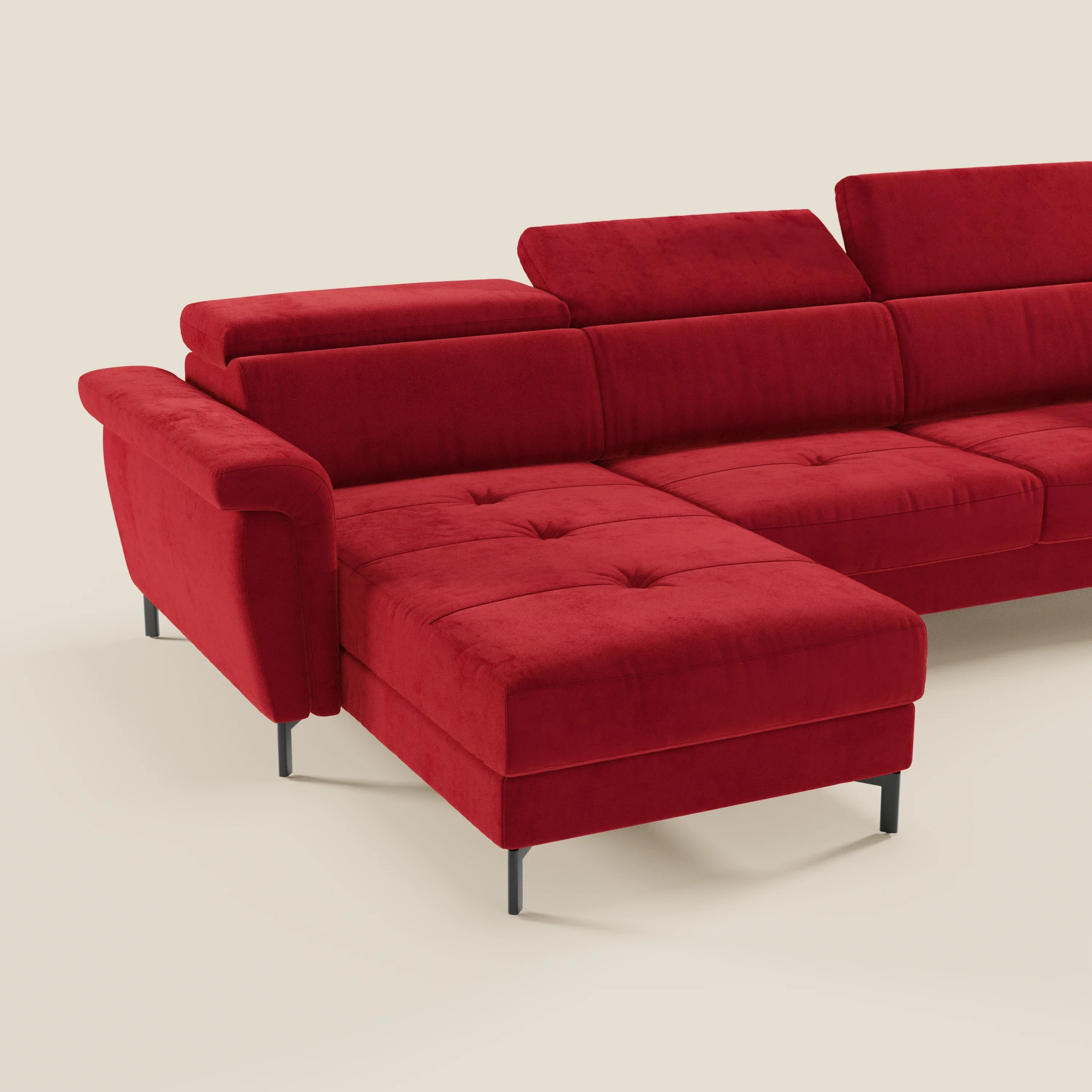 Capri canapé convertible avec méridienne coffre et têtières réglables - Tissu Effet Velours Détachable T30 - Image 209