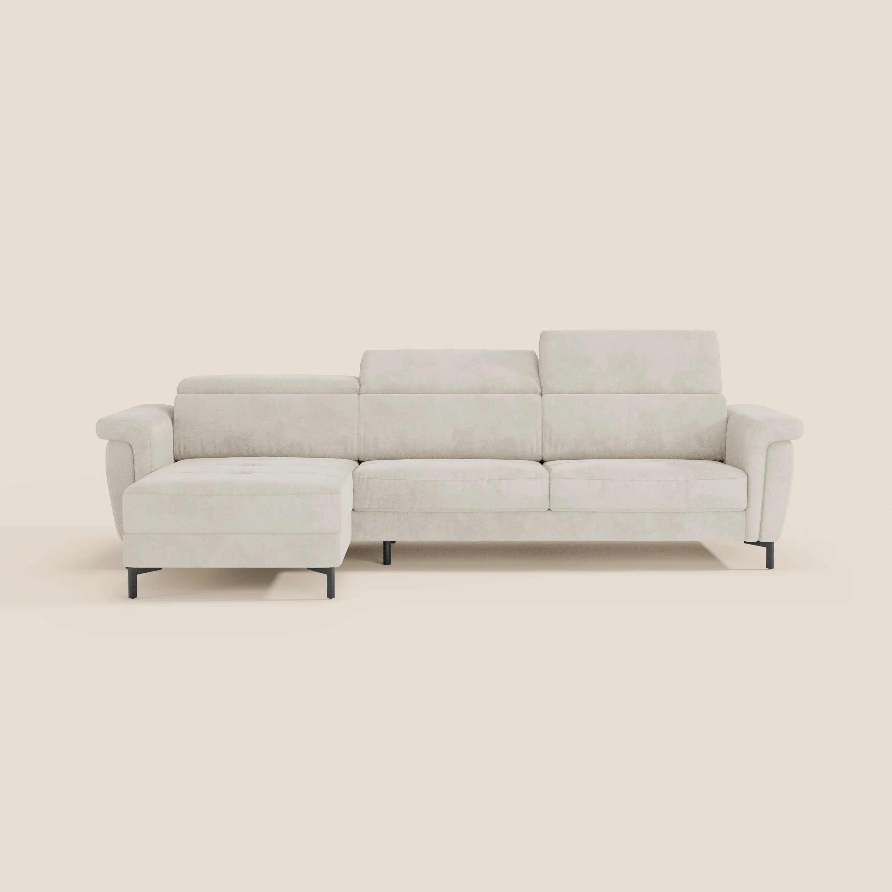 Capri canapé convertible avec méridienne coffre et têtières réglables - Tissu Effet Velours Détachable T30 - Image 21