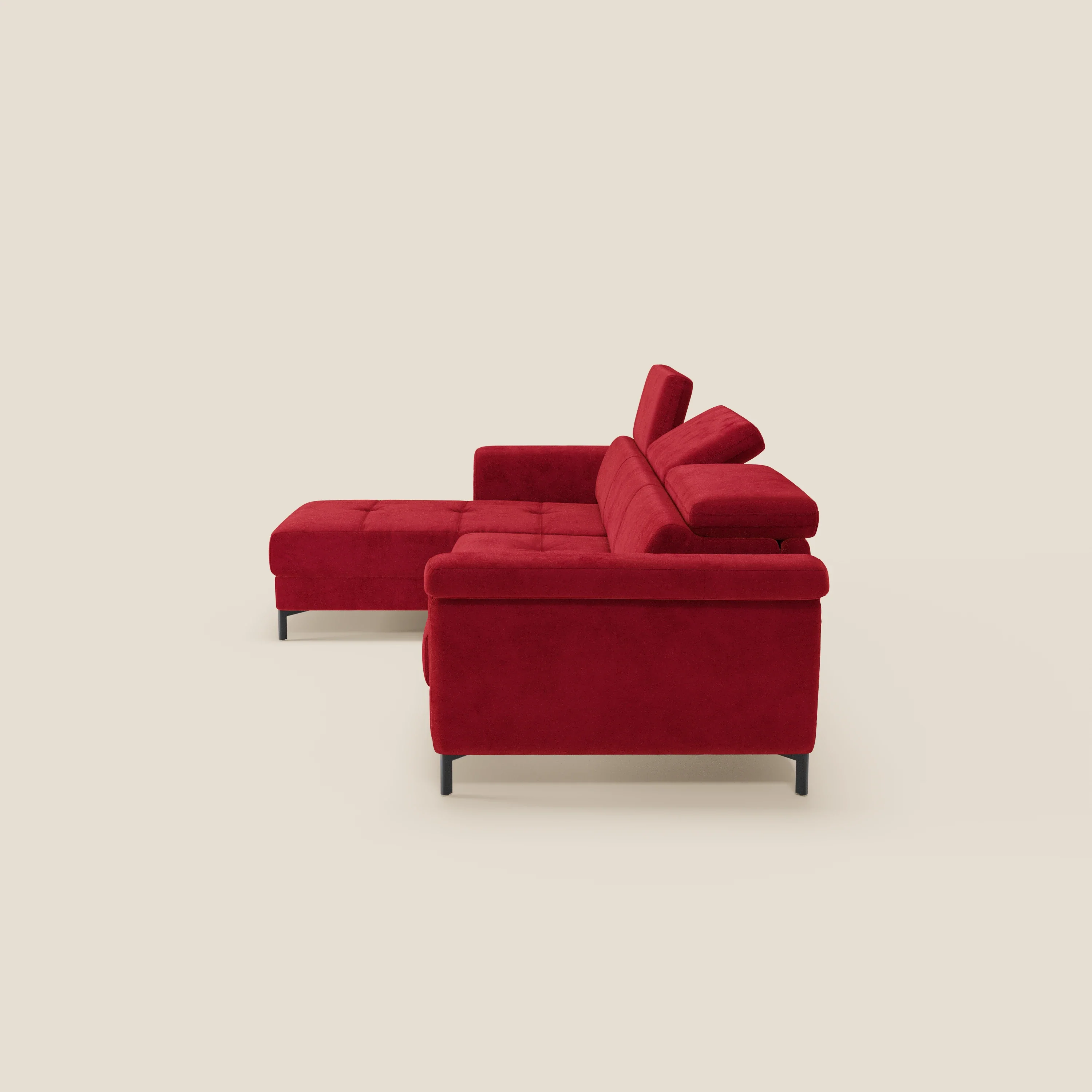 Capri canapé convertible avec méridienne coffre et têtières réglables - Tissu Effet Velours Détachable T30 - Image 211