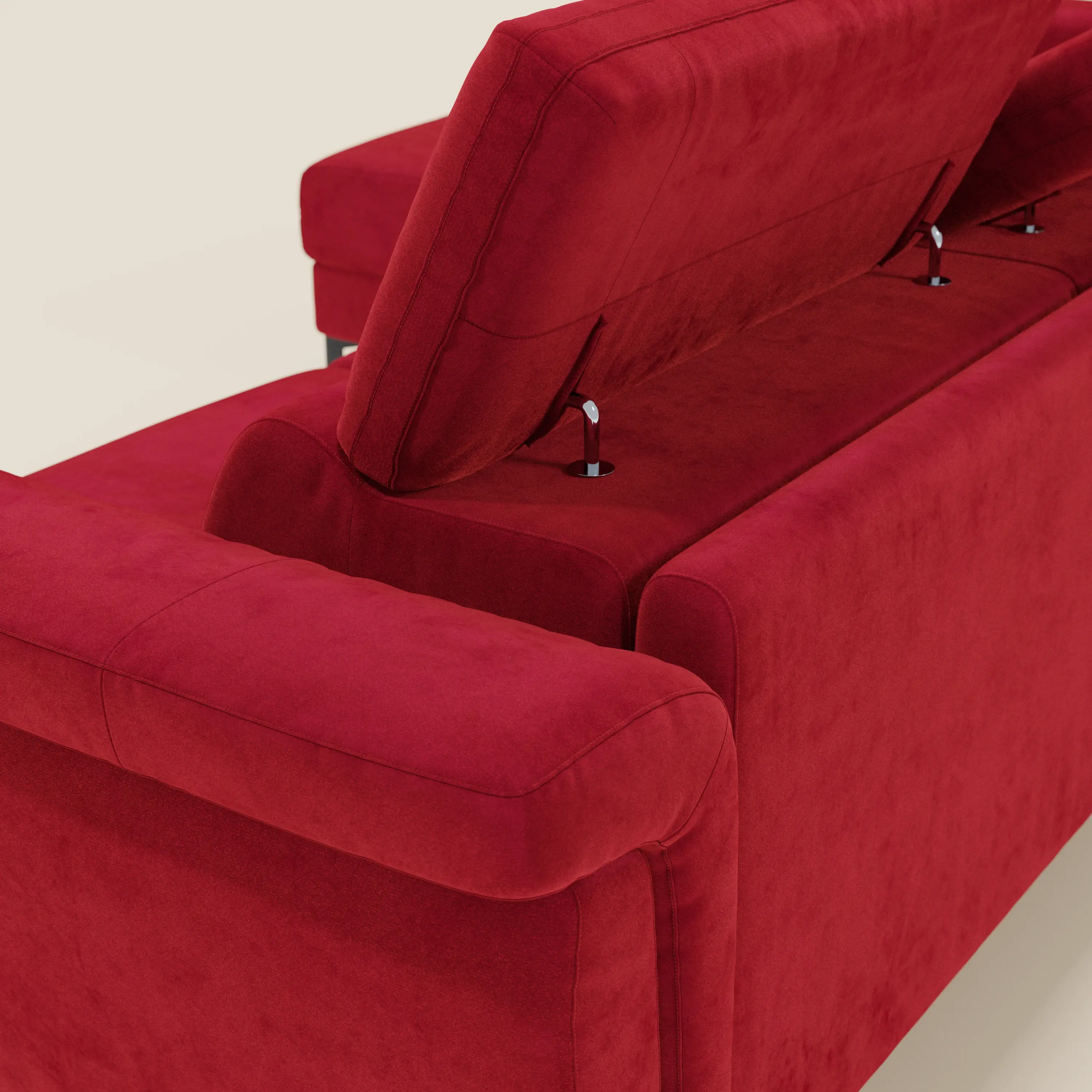 Capri canapé convertible avec méridienne coffre et têtières réglables - Tissu Effet Velours Détachable T30 - Image 213