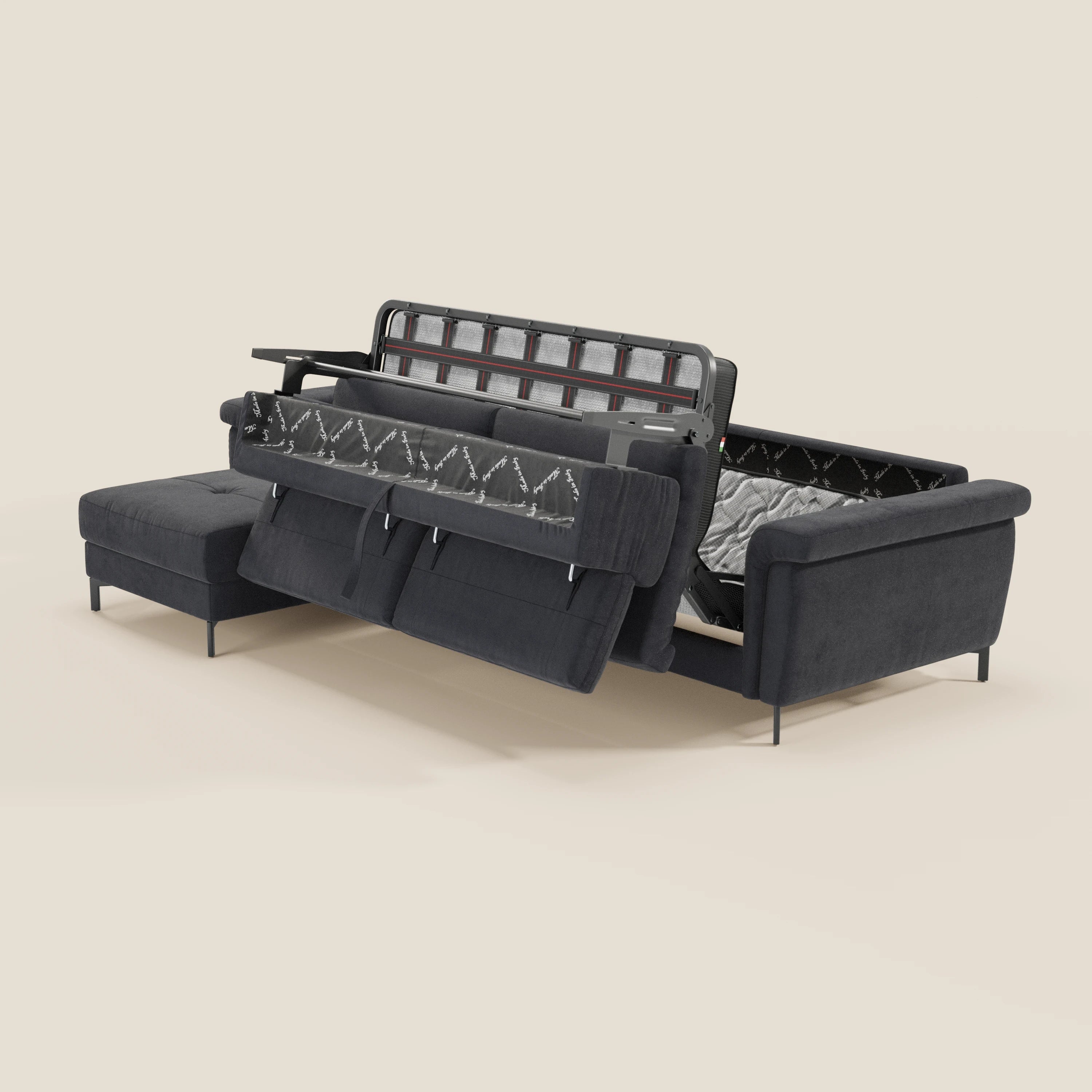 Capri canapé convertible avec méridienne coffre et têtières réglables - Tissu Effet Velours Détachable T30 - Image 223