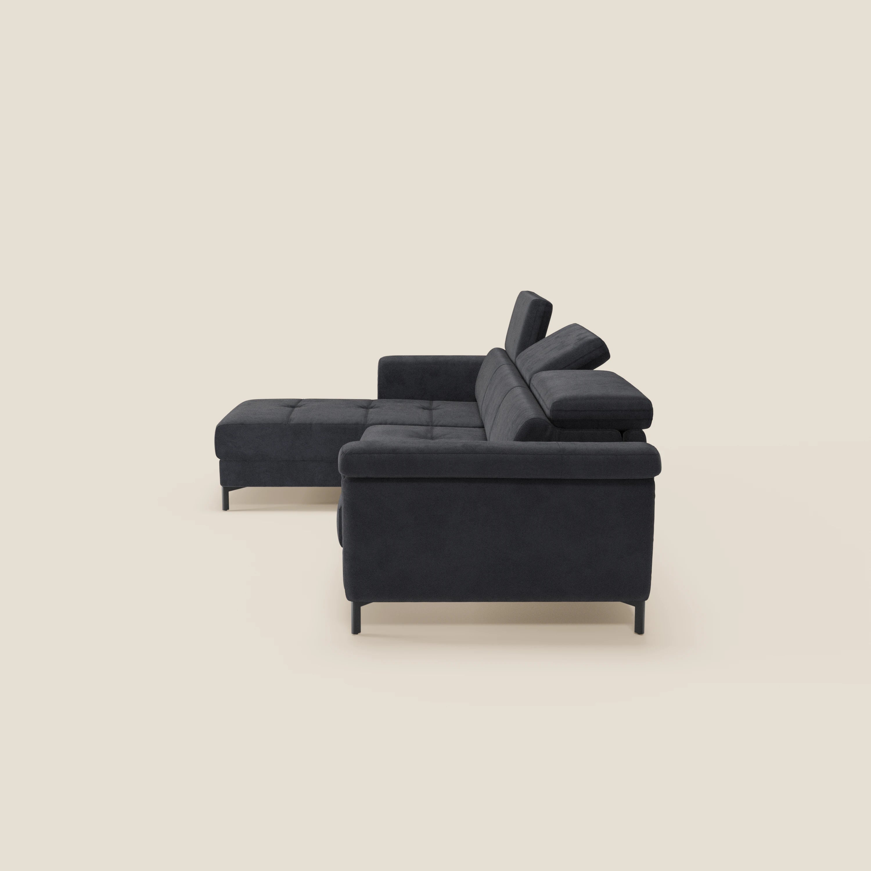 Capri canapé convertible avec méridienne coffre et têtières réglables - Tissu Effet Velours Détachable T30 - Image 226
