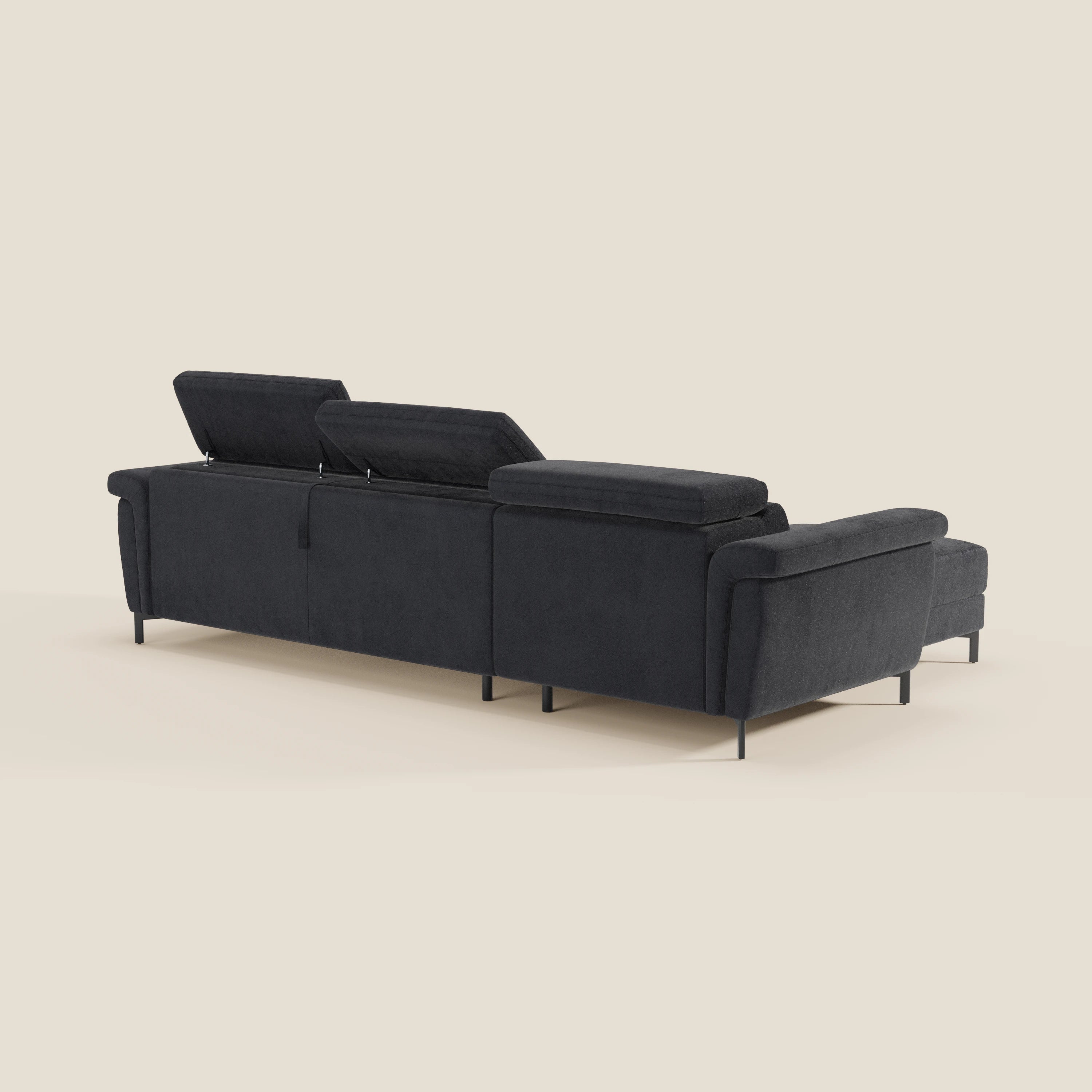 Capri canapé convertible avec méridienne coffre et têtières réglables - Tissu Effet Velours Détachable T30 - Image 227