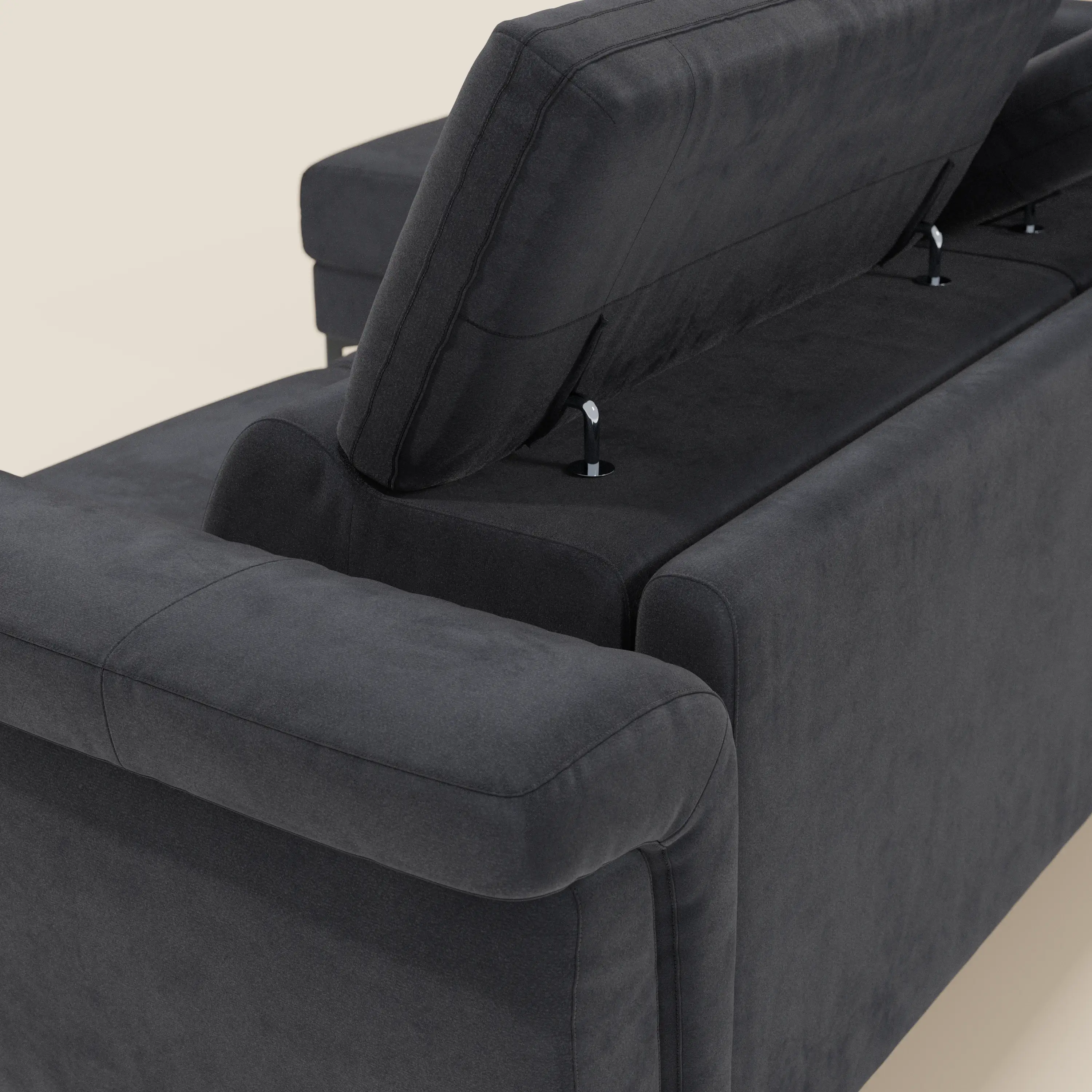 Capri canapé convertible avec méridienne coffre et têtières réglables - Tissu Effet Velours Détachable T30 - Image 228