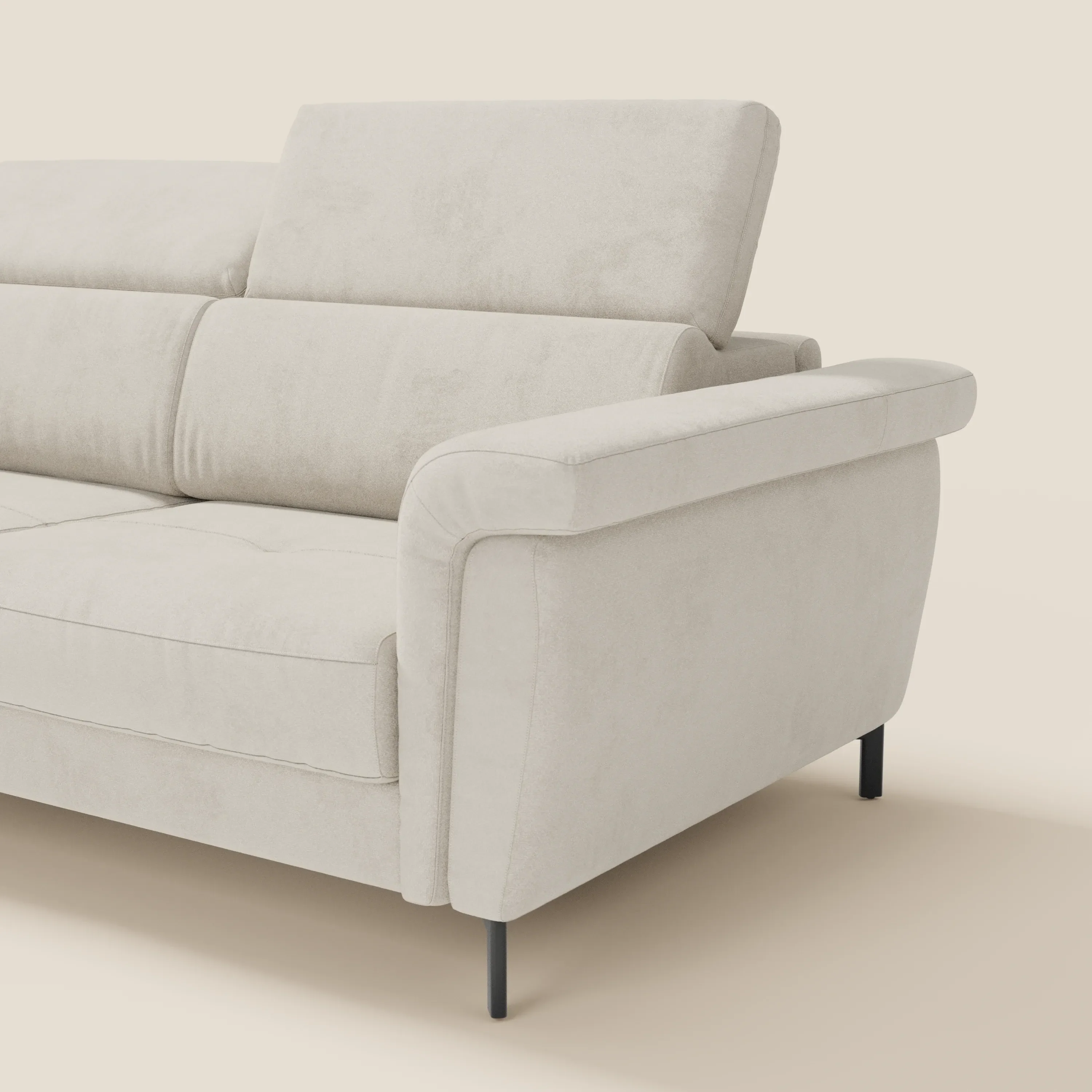 Capri canapé convertible avec méridienne coffre et têtières réglables - Tissu Effet Velours Détachable T30 - Image 24