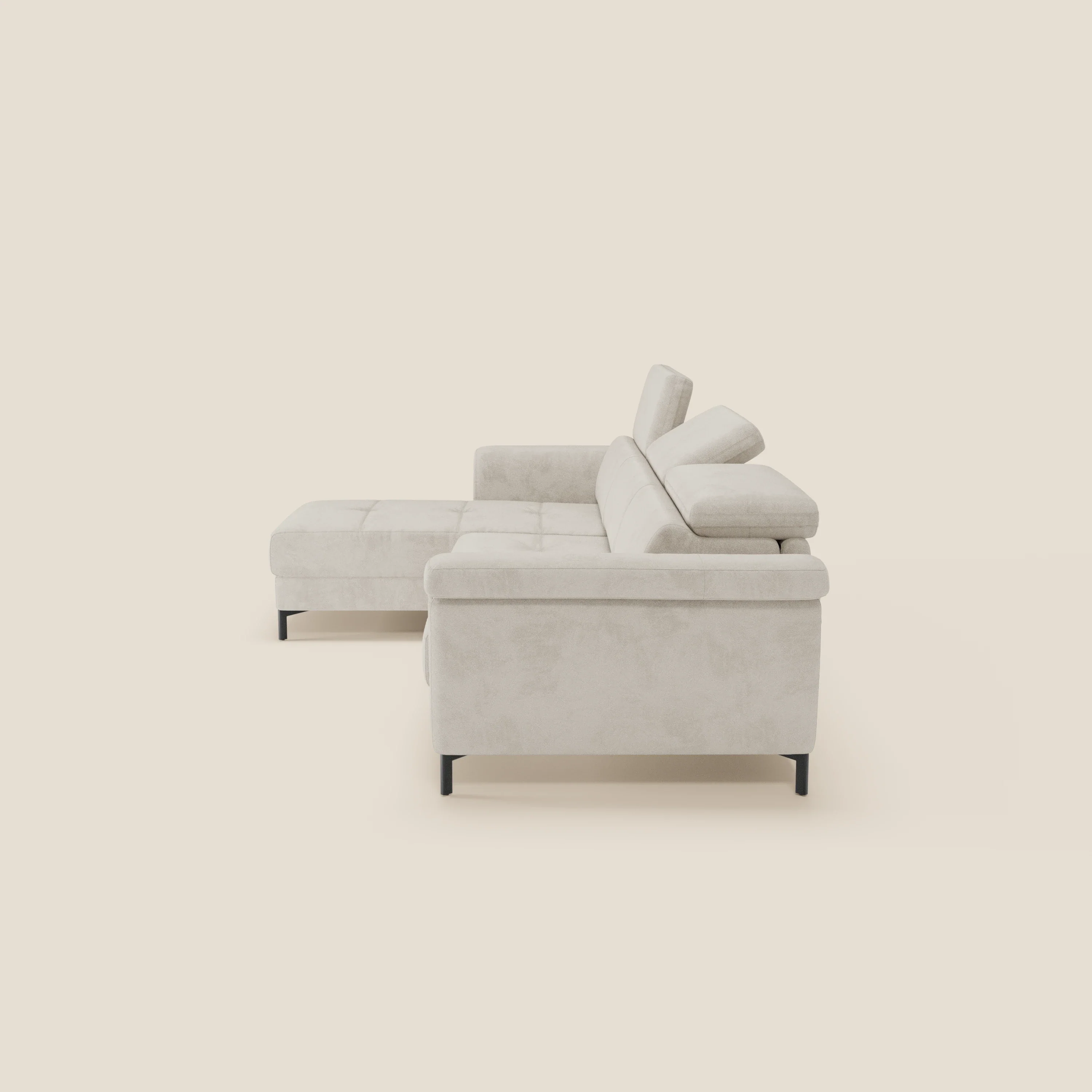 Capri canapé convertible avec méridienne coffre et têtières réglables - Tissu Effet Velours Détachable T30 - Image 25