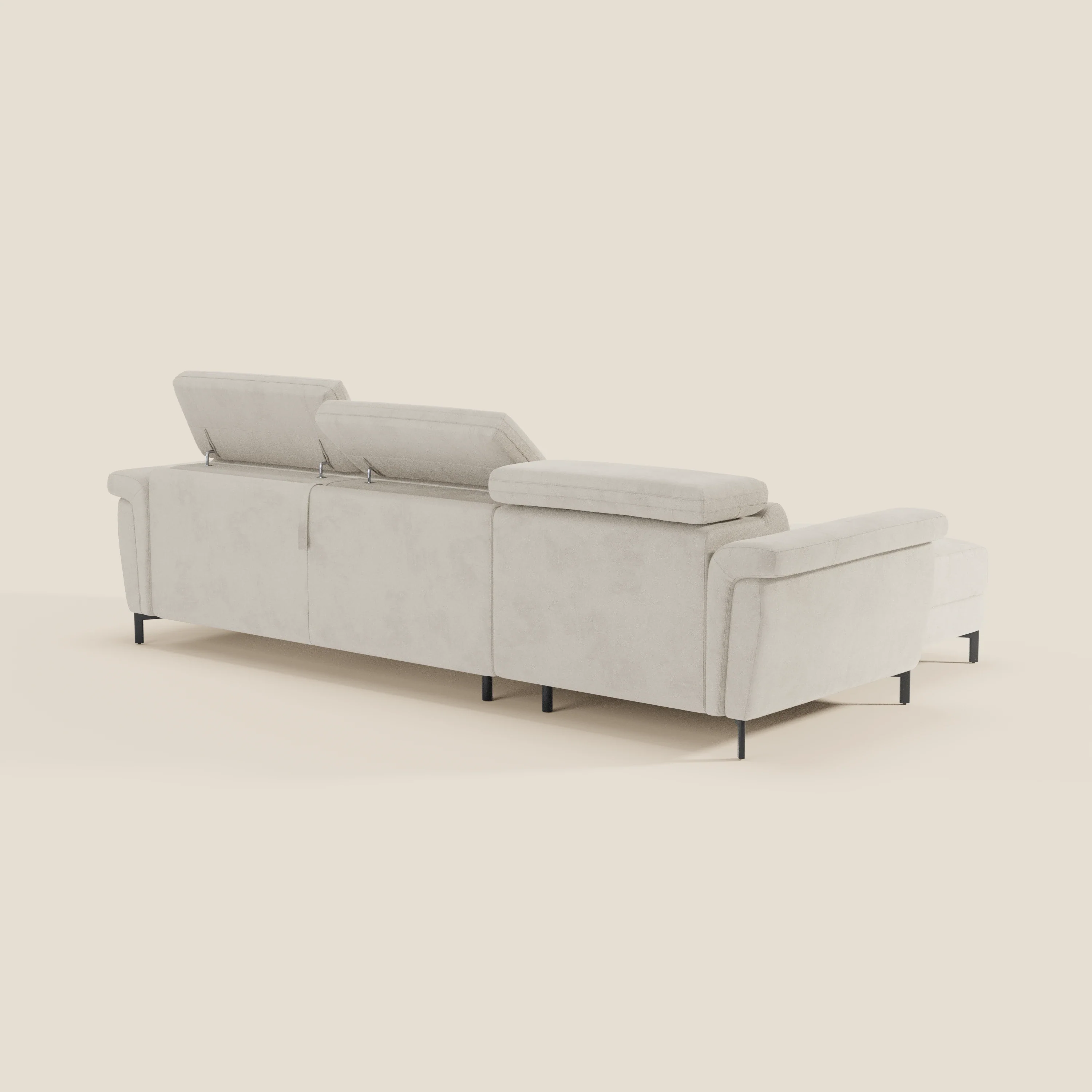 Capri canapé convertible avec méridienne coffre et têtières réglables - Tissu Effet Velours Détachable T30 - Image 26