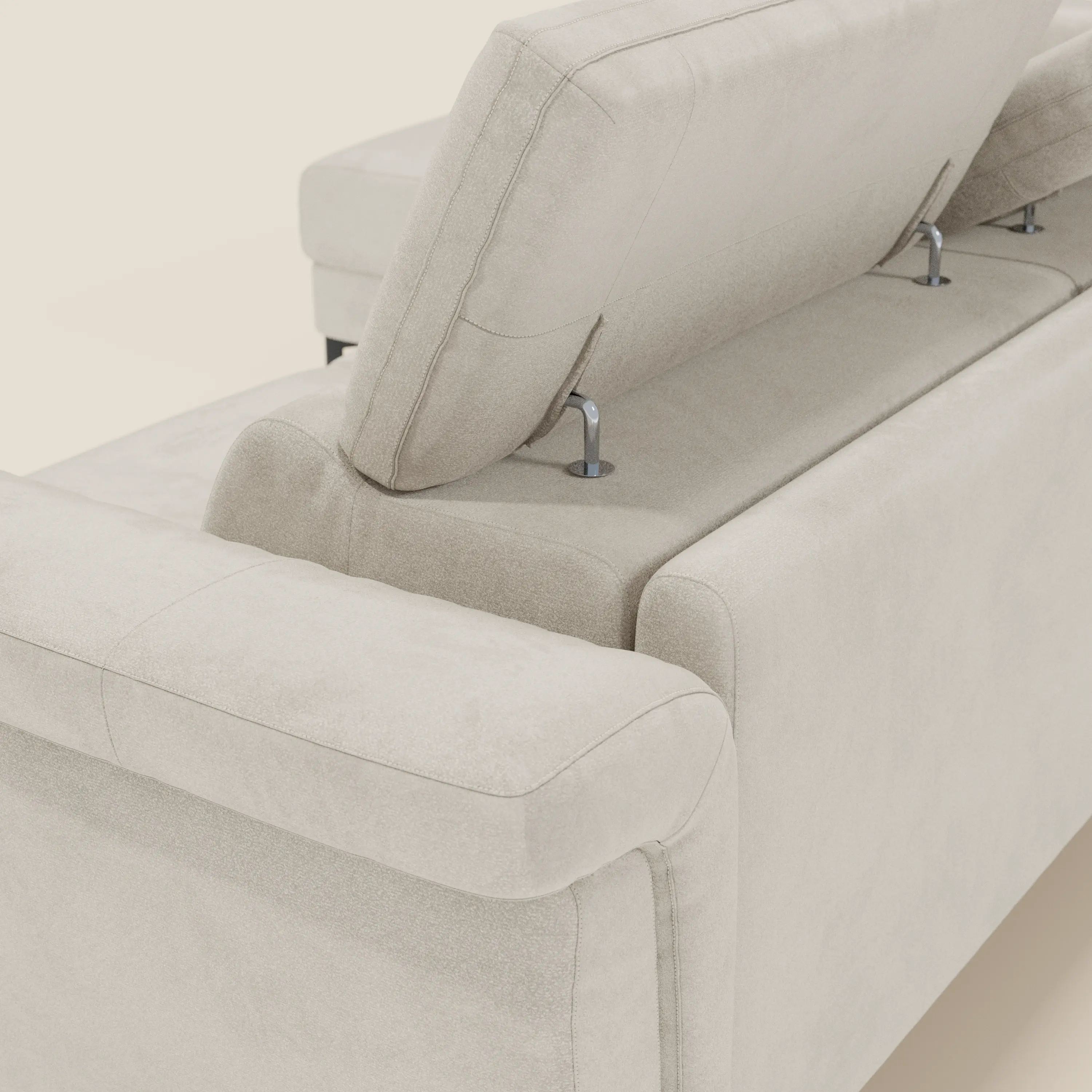 Capri canapé convertible avec méridienne coffre et têtières réglables - Tissu Effet Velours Détachable T30 - Image 27