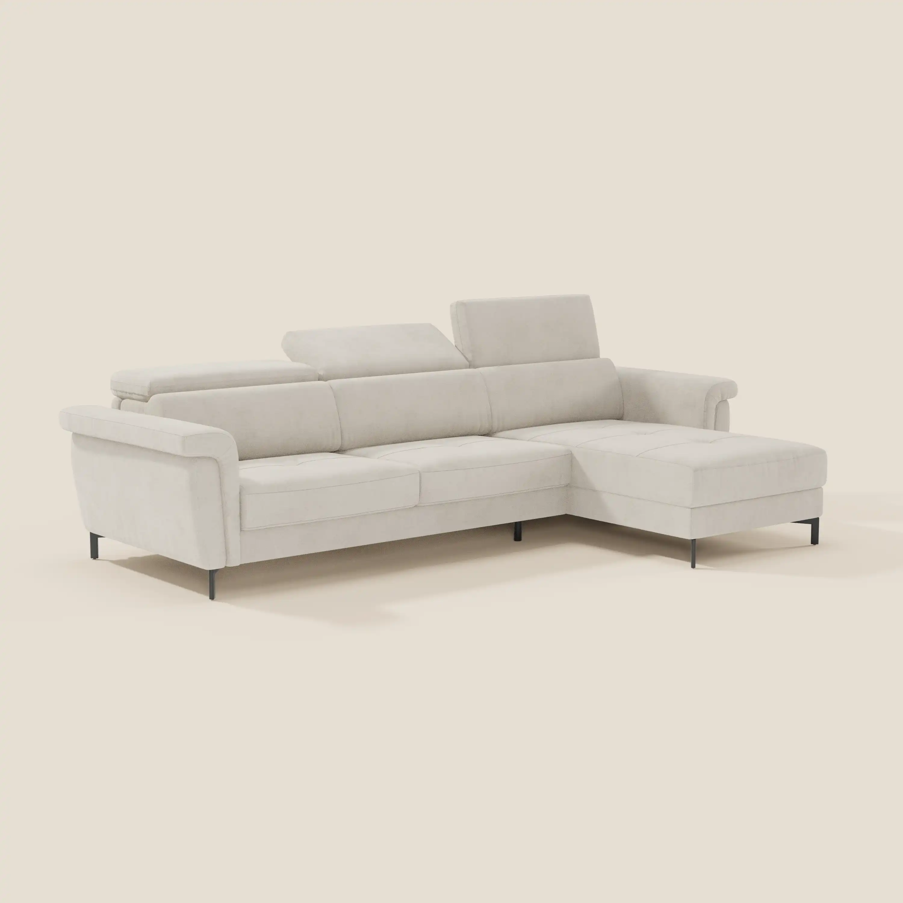 Capri canapé convertible avec méridienne coffre et têtières réglables - Tissu Effet Velours Détachable T30 - Image 29