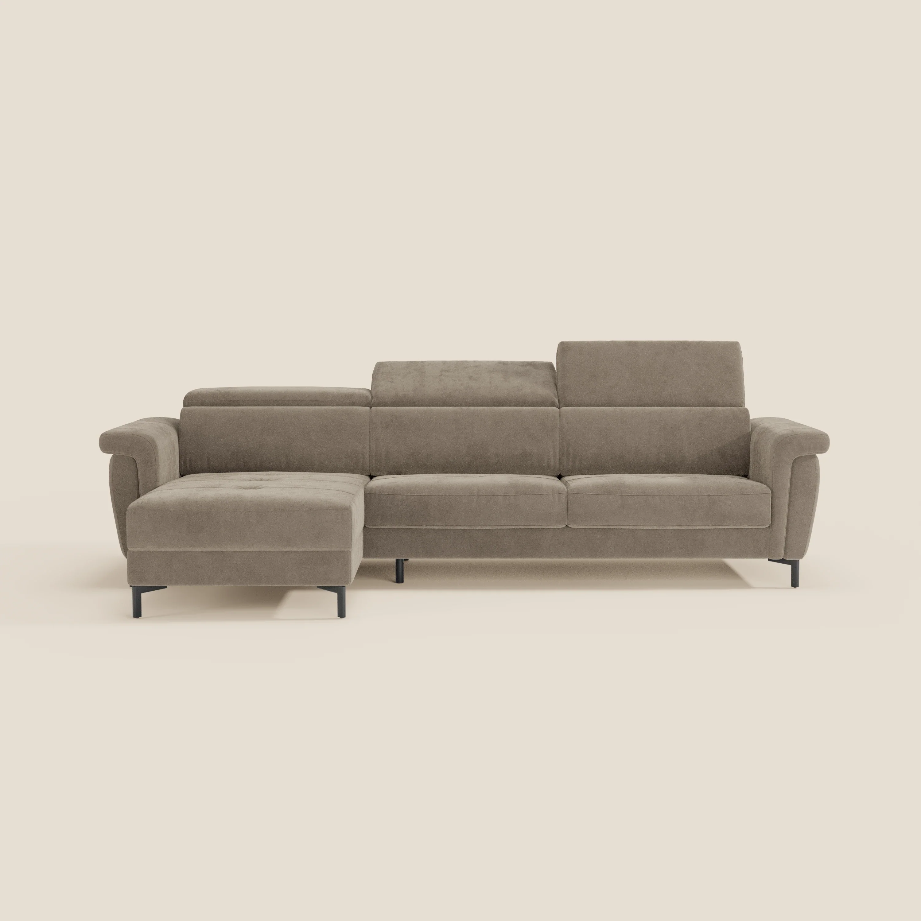 Capri canapé convertible avec méridienne coffre et têtières réglables - Tissu Effet Velours Détachable T30 - Image 35