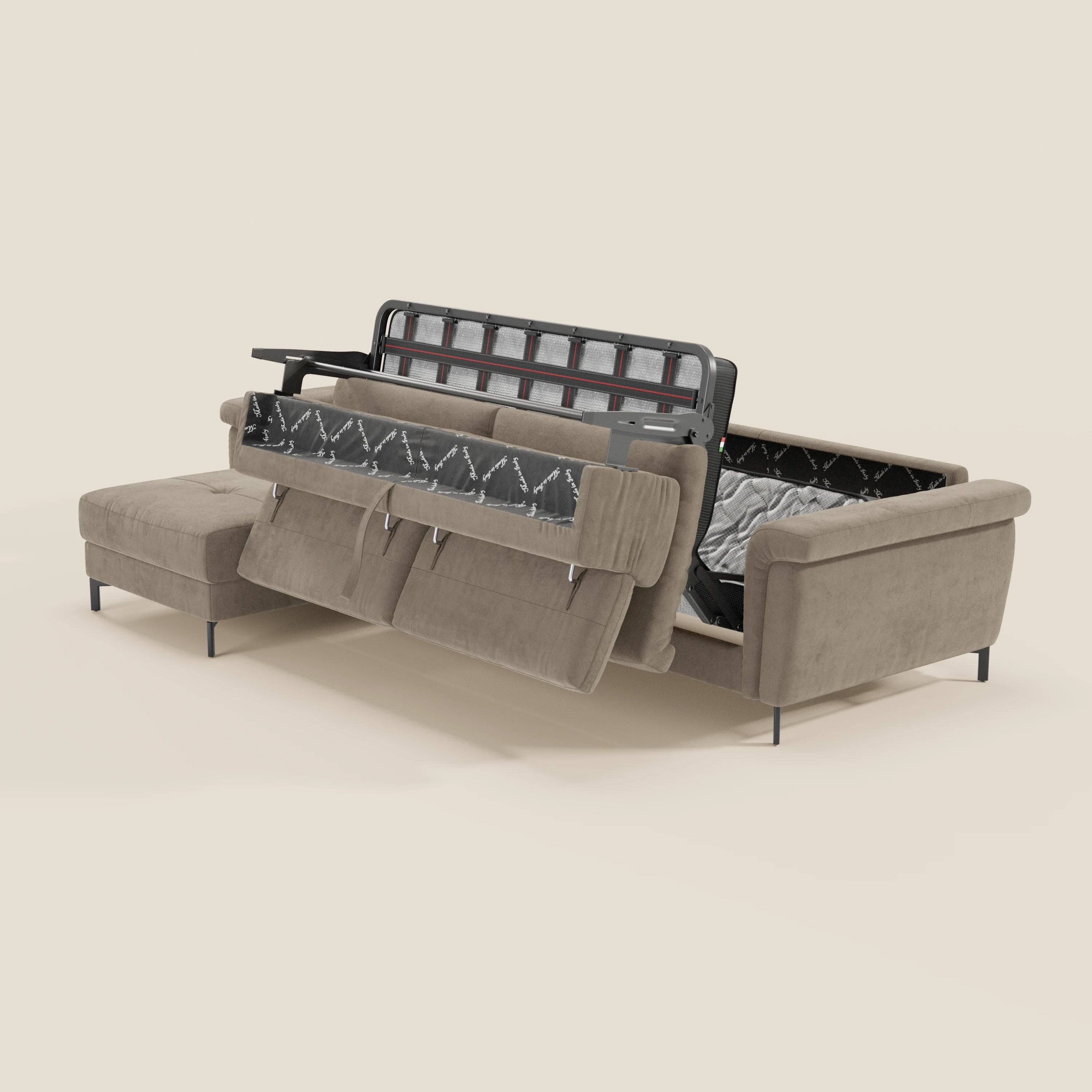 Capri canapé convertible avec méridienne coffre et têtières réglables - Tissu Effet Velours Détachable T30 - Image 36