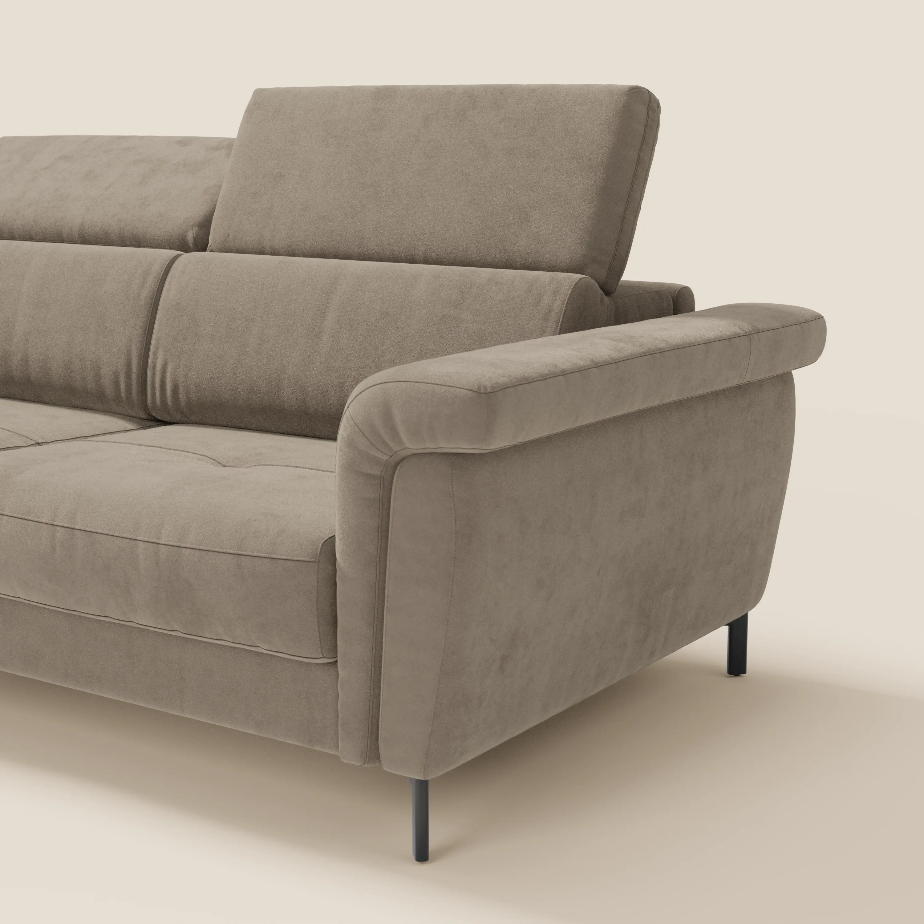 Capri canapé convertible avec méridienne coffre et têtières réglables - Tissu Effet Velours Détachable T30 - Image 38