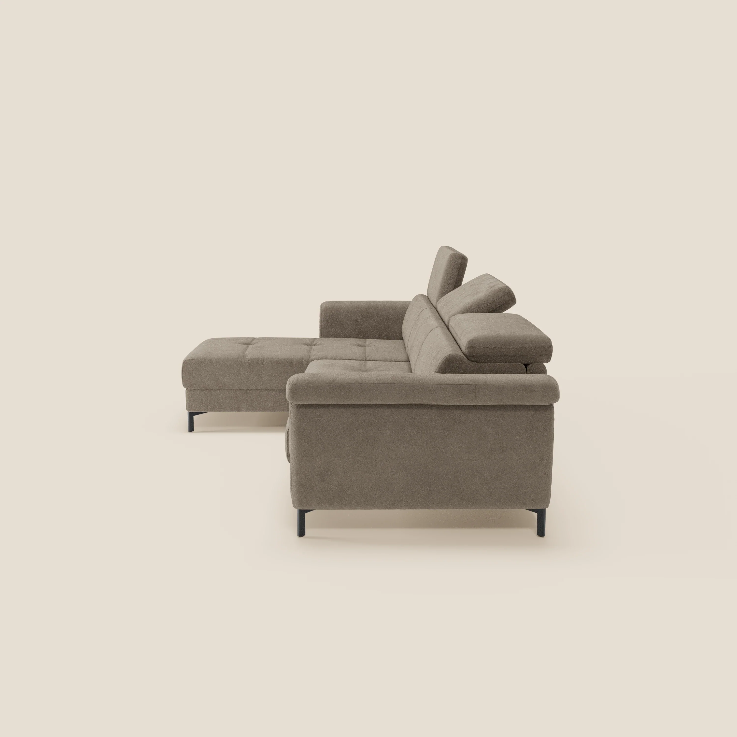 Capri canapé convertible avec méridienne coffre et têtières réglables - Tissu Effet Velours Détachable T30 - Image 39