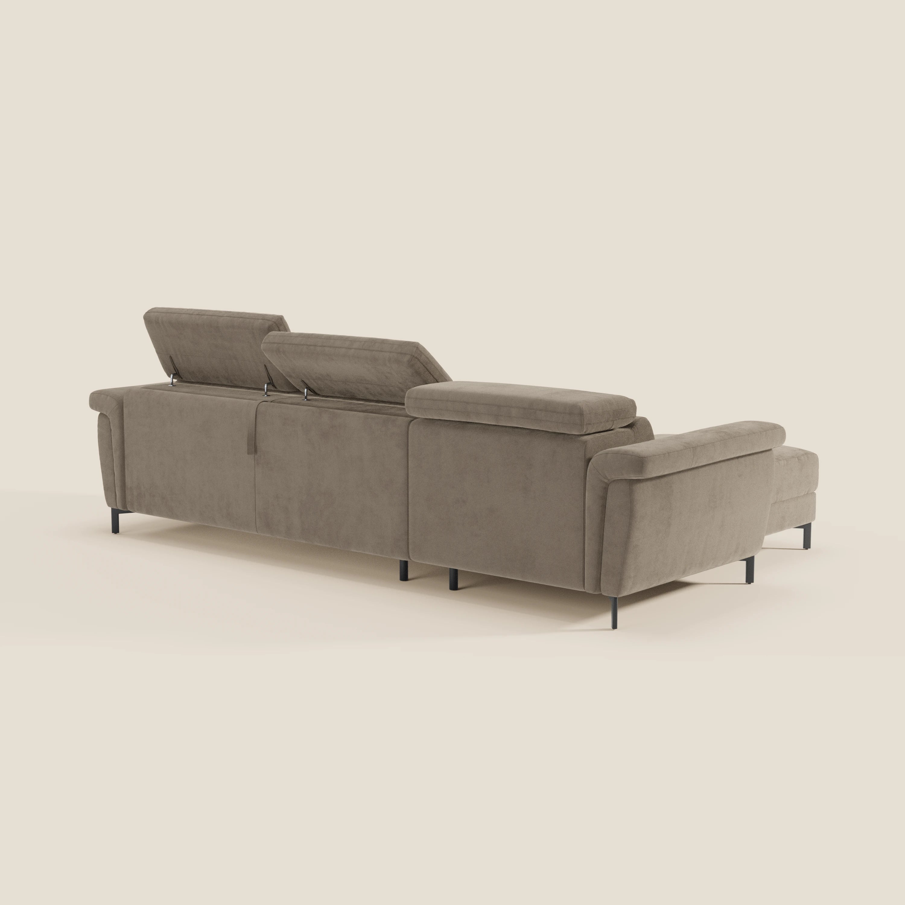 Capri canapé convertible avec méridienne coffre et têtières réglables - Tissu Effet Velours Détachable T30 - Image 40