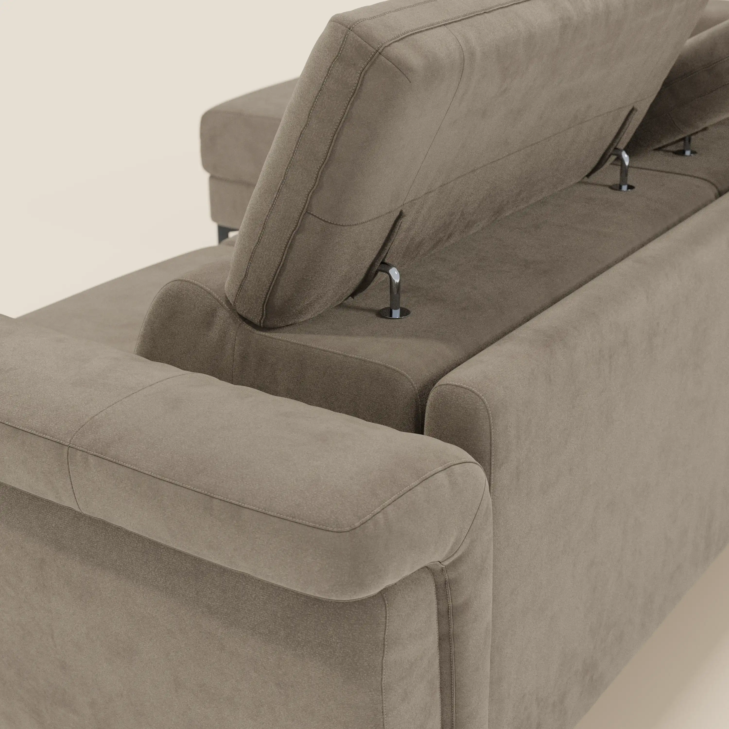 Capri canapé convertible avec méridienne coffre et têtières réglables - Tissu Effet Velours Détachable T30 - Image 41