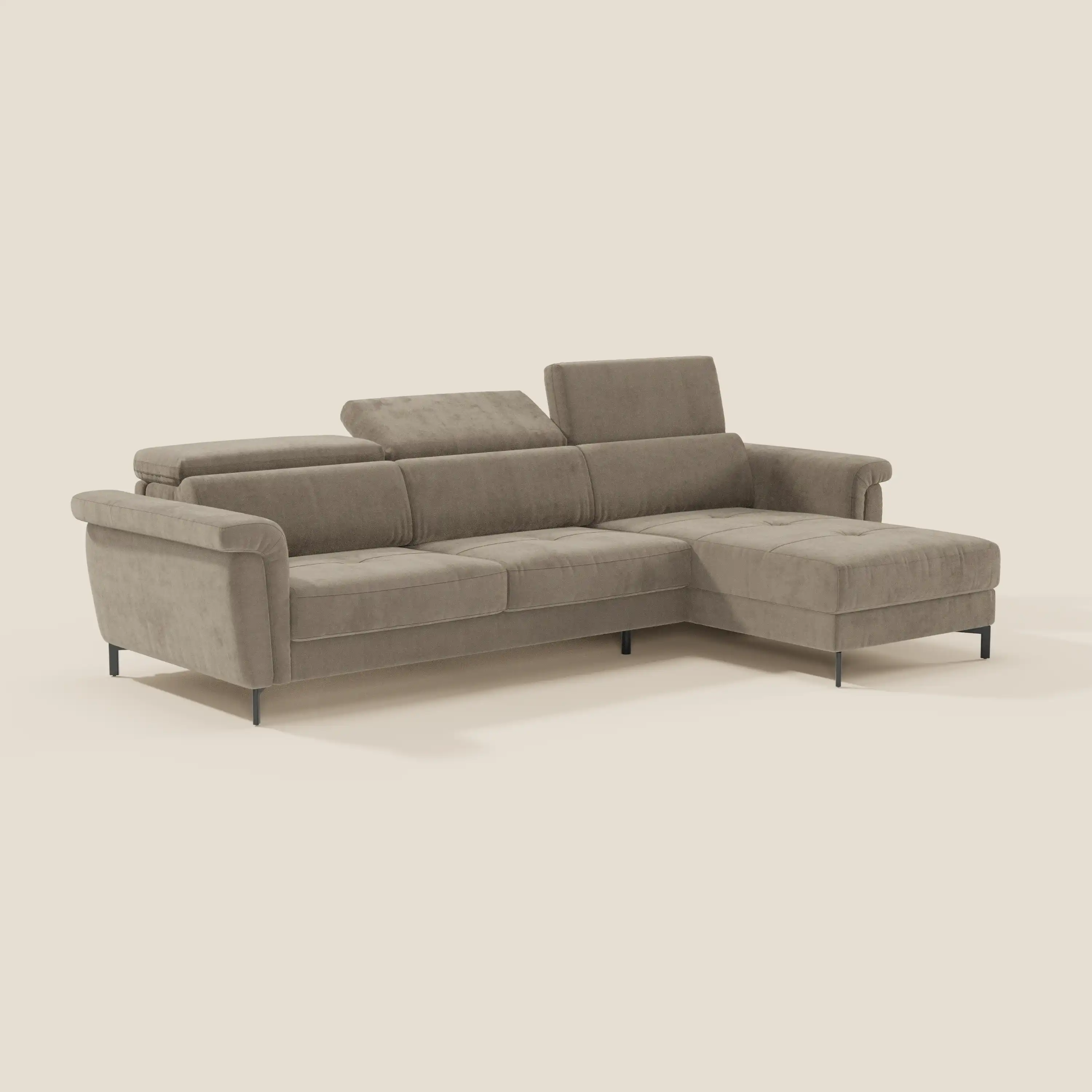 Capri canapé convertible avec méridienne coffre et têtières réglables - Tissu Effet Velours Détachable T30 - Image 43
