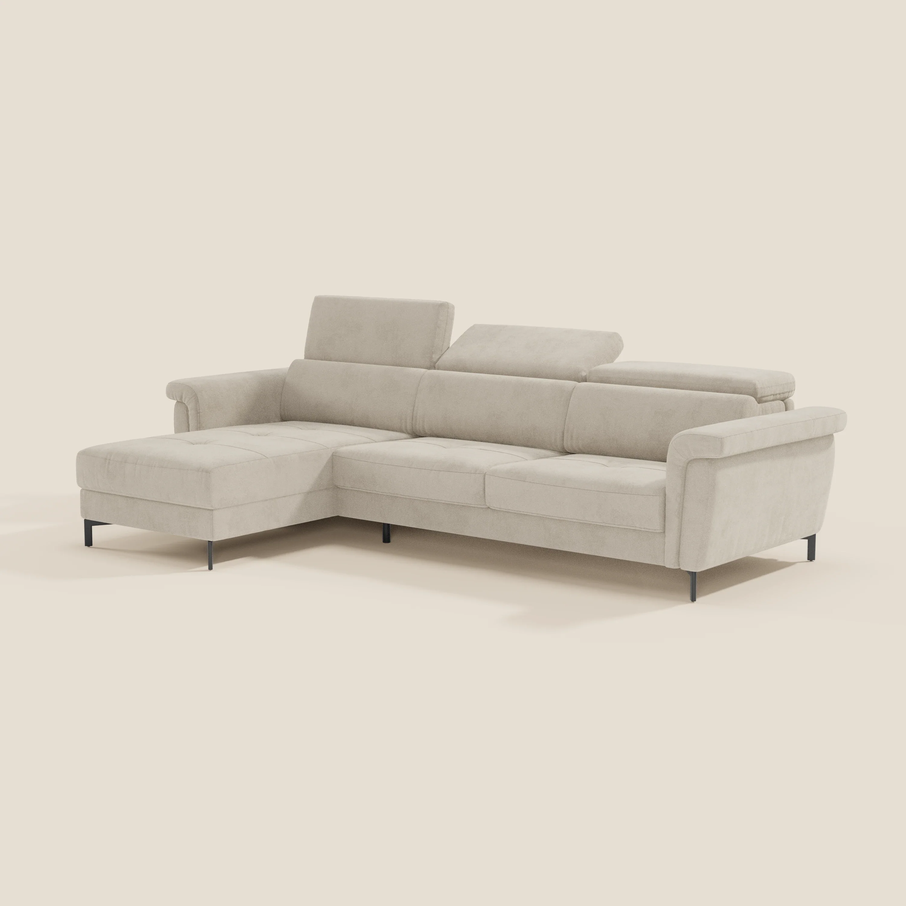 Capri canapé convertible avec méridienne coffre et têtières réglables - Tissu Effet Velours Détachable T30 - Image 47