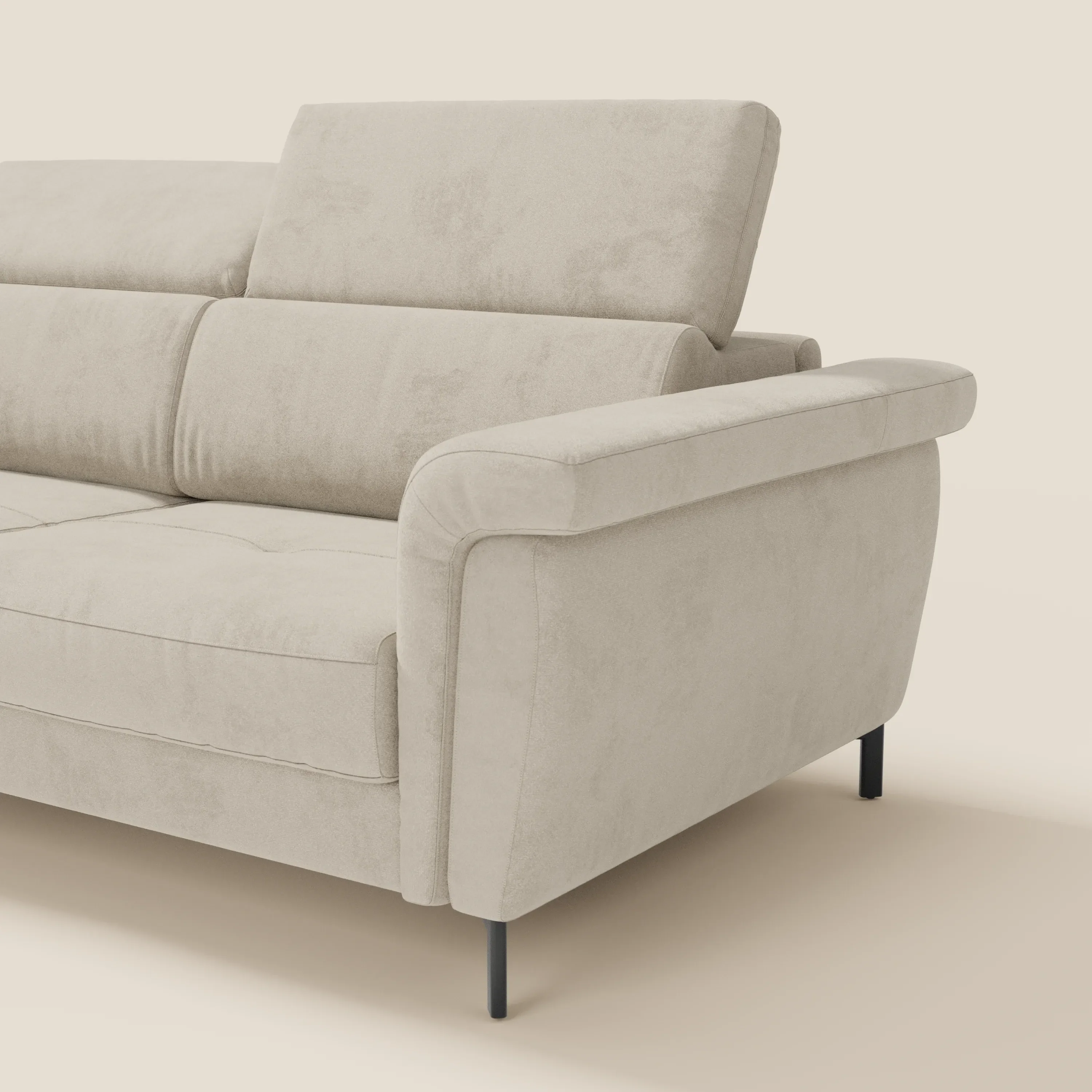 Capri canapé convertible avec méridienne coffre et têtières réglables - Tissu Effet Velours Détachable T30 - Image 52
