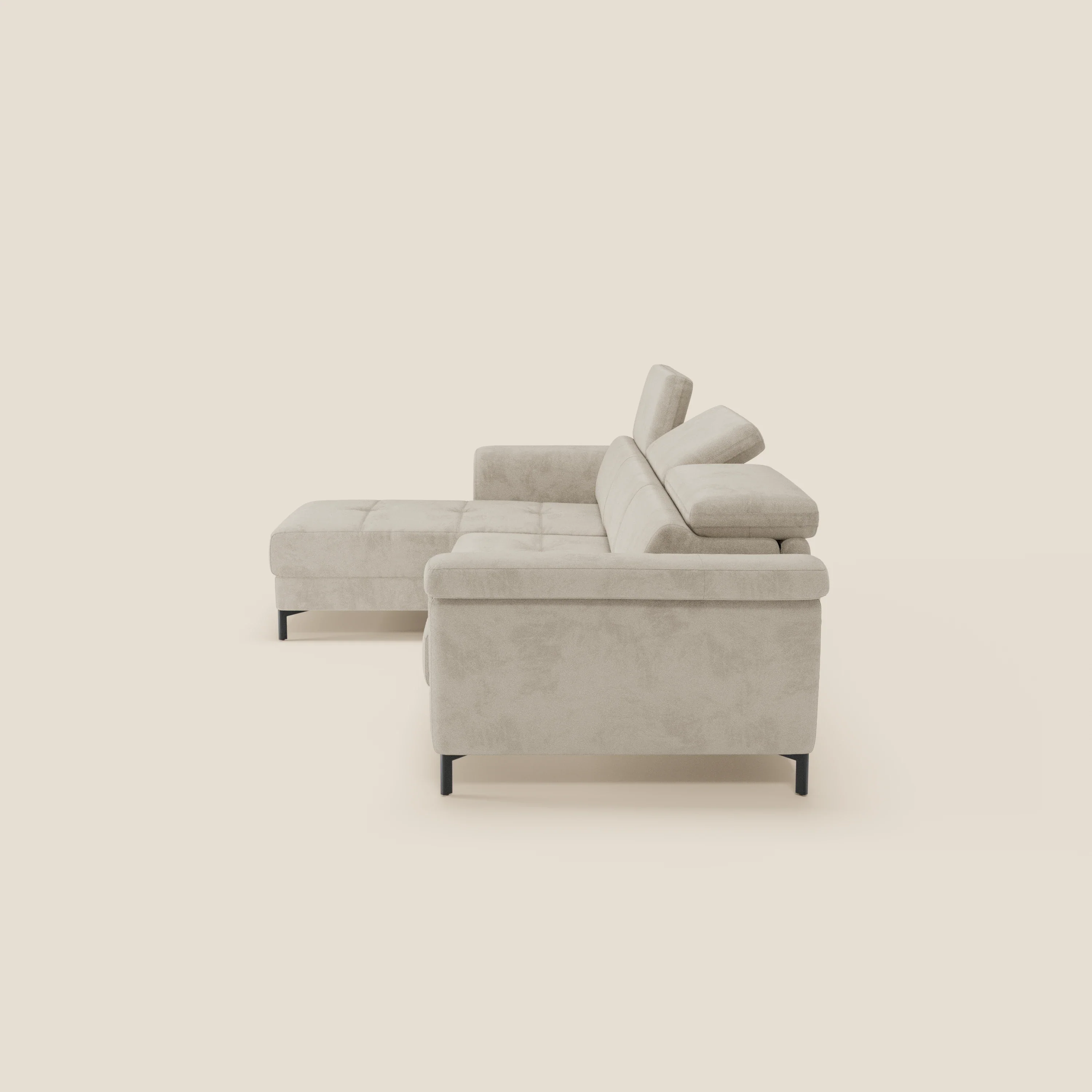 Capri canapé convertible avec méridienne coffre et têtières réglables - Tissu Effet Velours Détachable T30 - Image 53