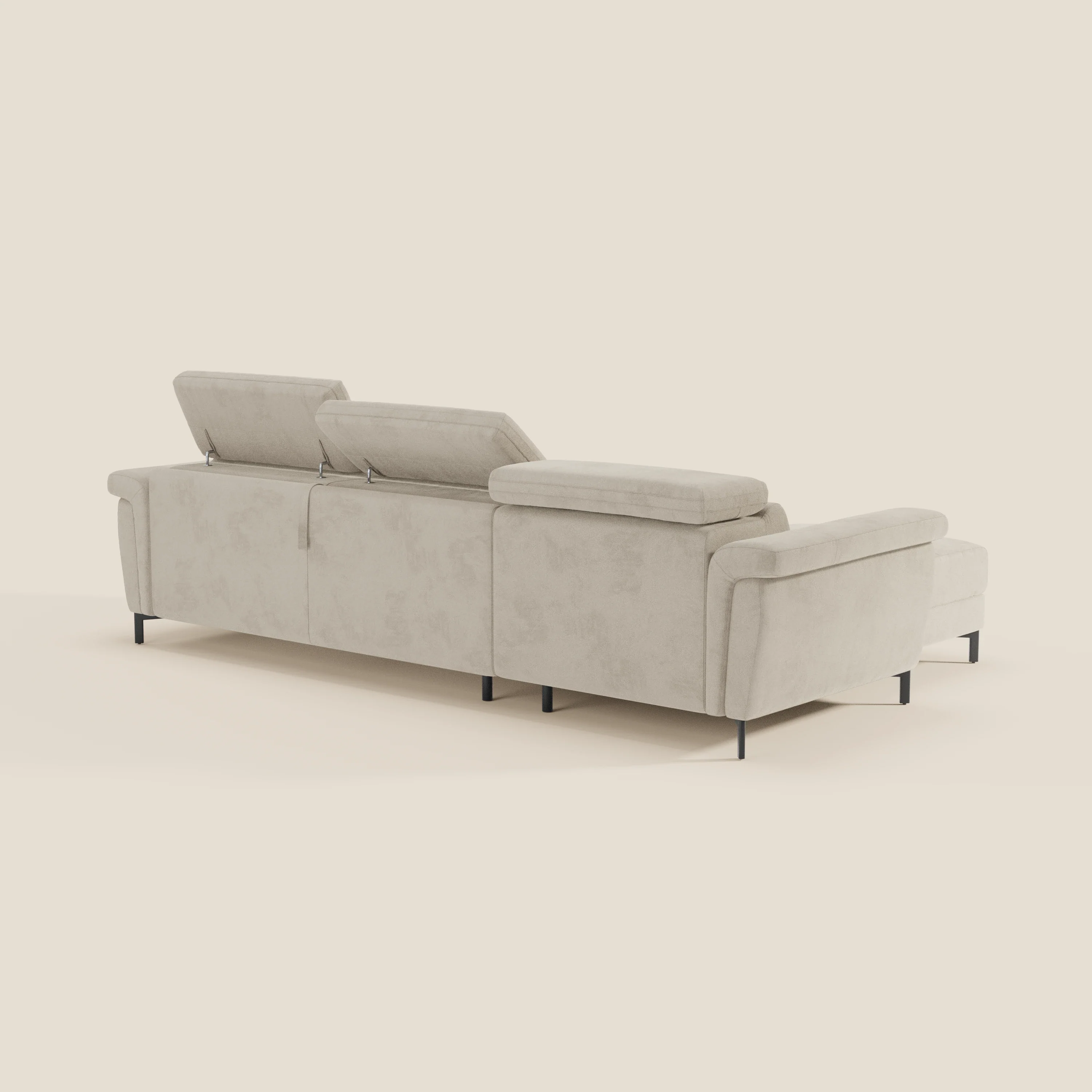 Capri canapé convertible avec méridienne coffre et têtières réglables - Tissu Effet Velours Détachable T30 - Image 54