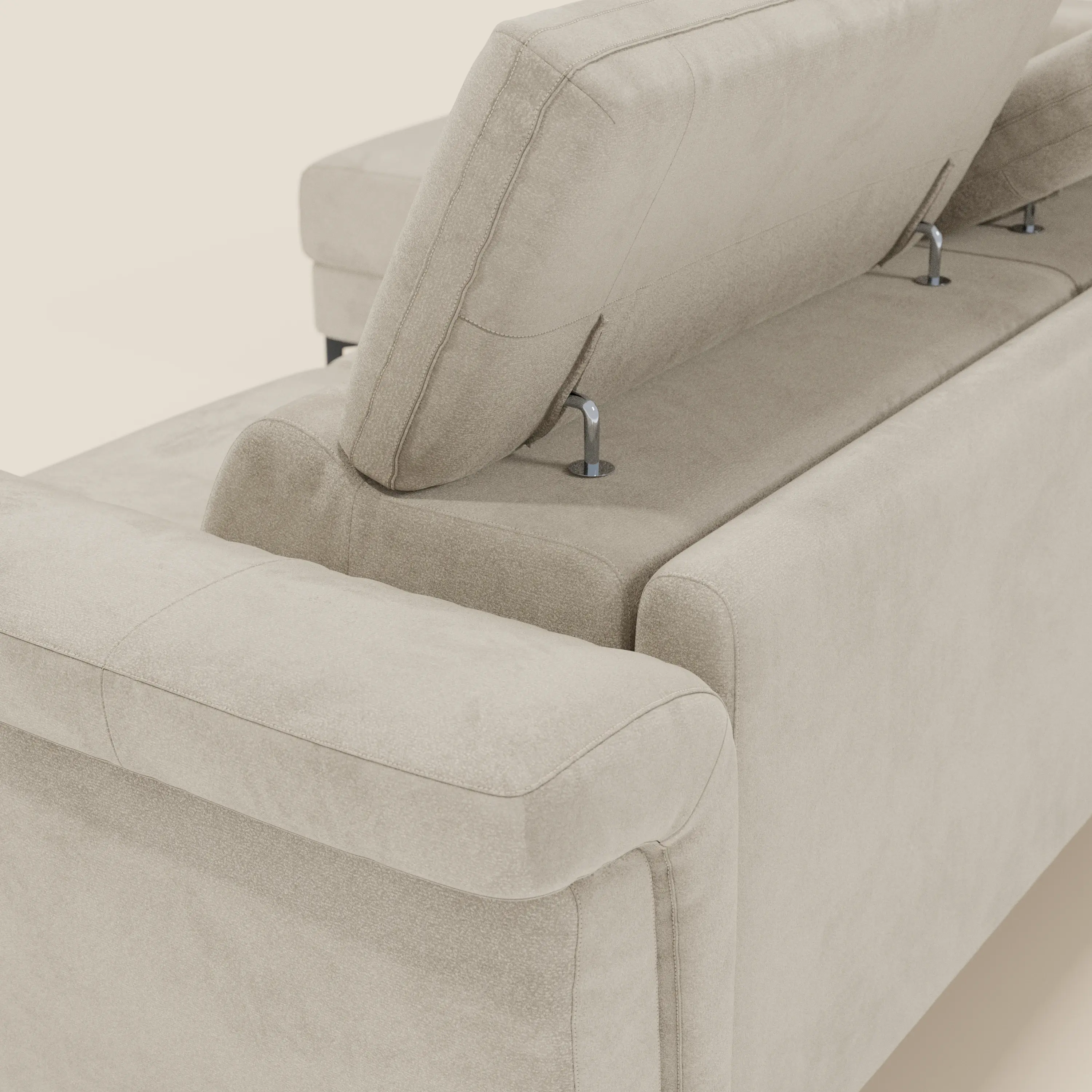 Capri canapé convertible avec méridienne coffre et têtières réglables - Tissu Effet Velours Détachable T30 - Image 55