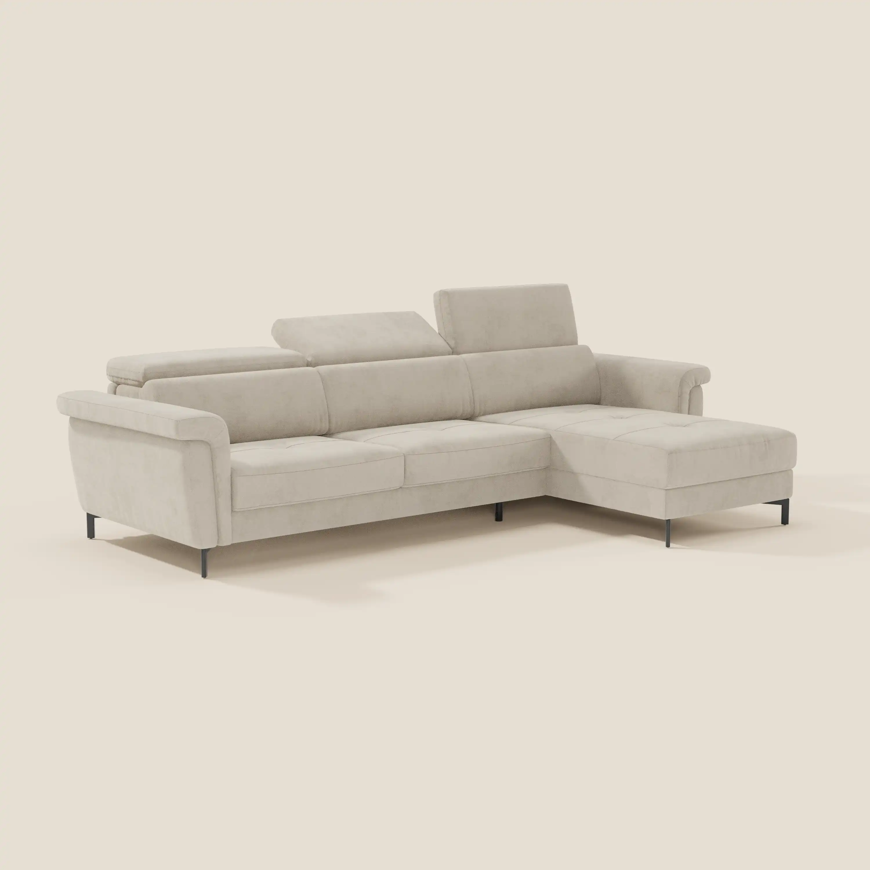 Capri canapé convertible avec méridienne coffre et têtières réglables - Tissu Effet Velours Détachable T30 - Image 57
