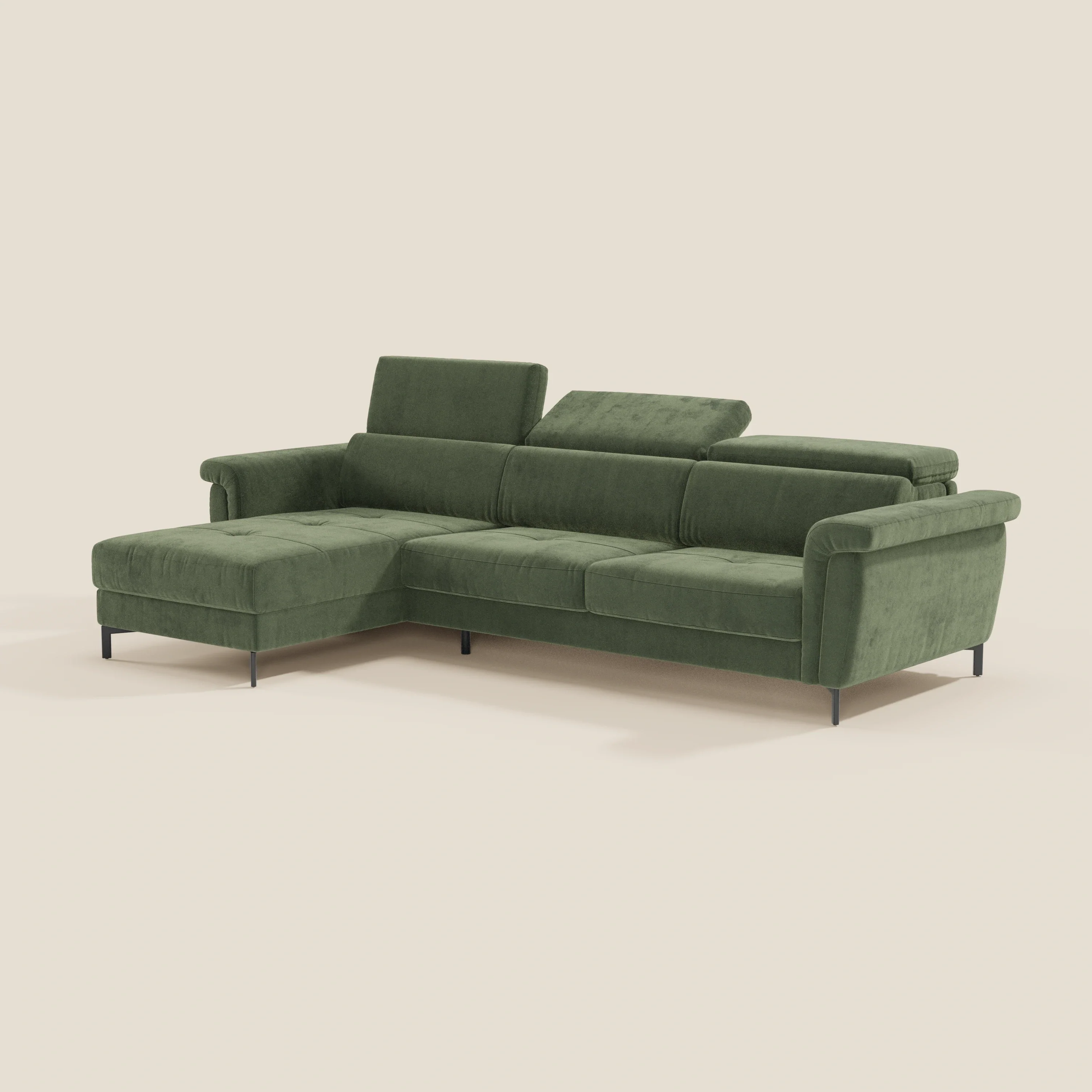 Capri canapé convertible avec méridienne coffre et têtières réglables - Tissu Effet Velours Détachable T30 - Image 61