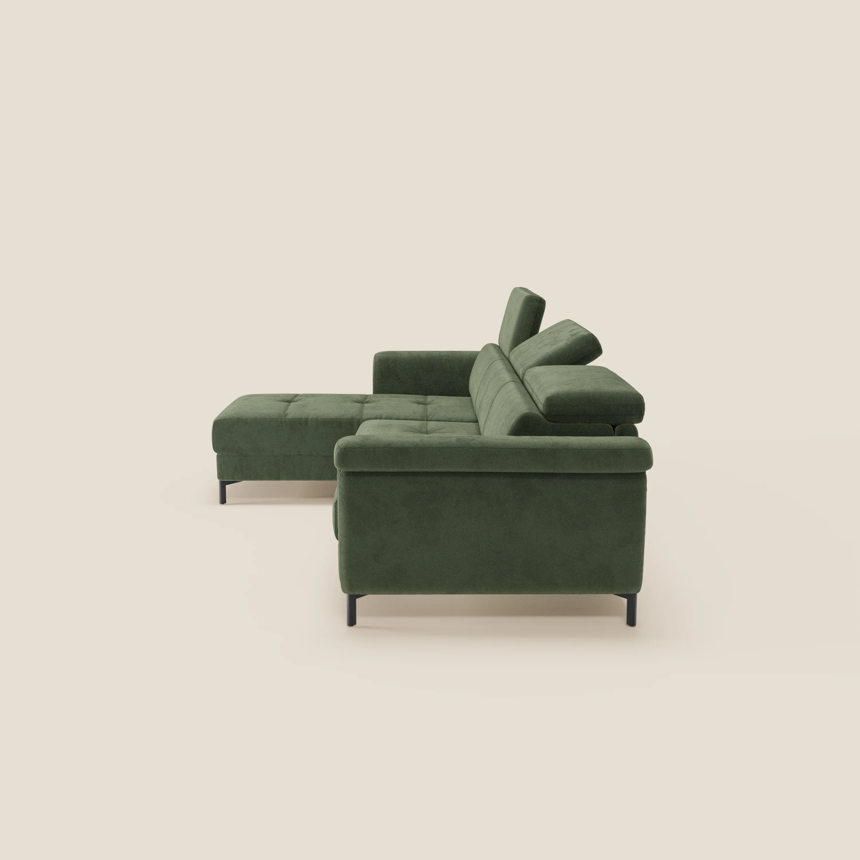 Capri canapé convertible avec méridienne coffre et têtières réglables - Tissu Effet Velours Détachable T30 - Image 67
