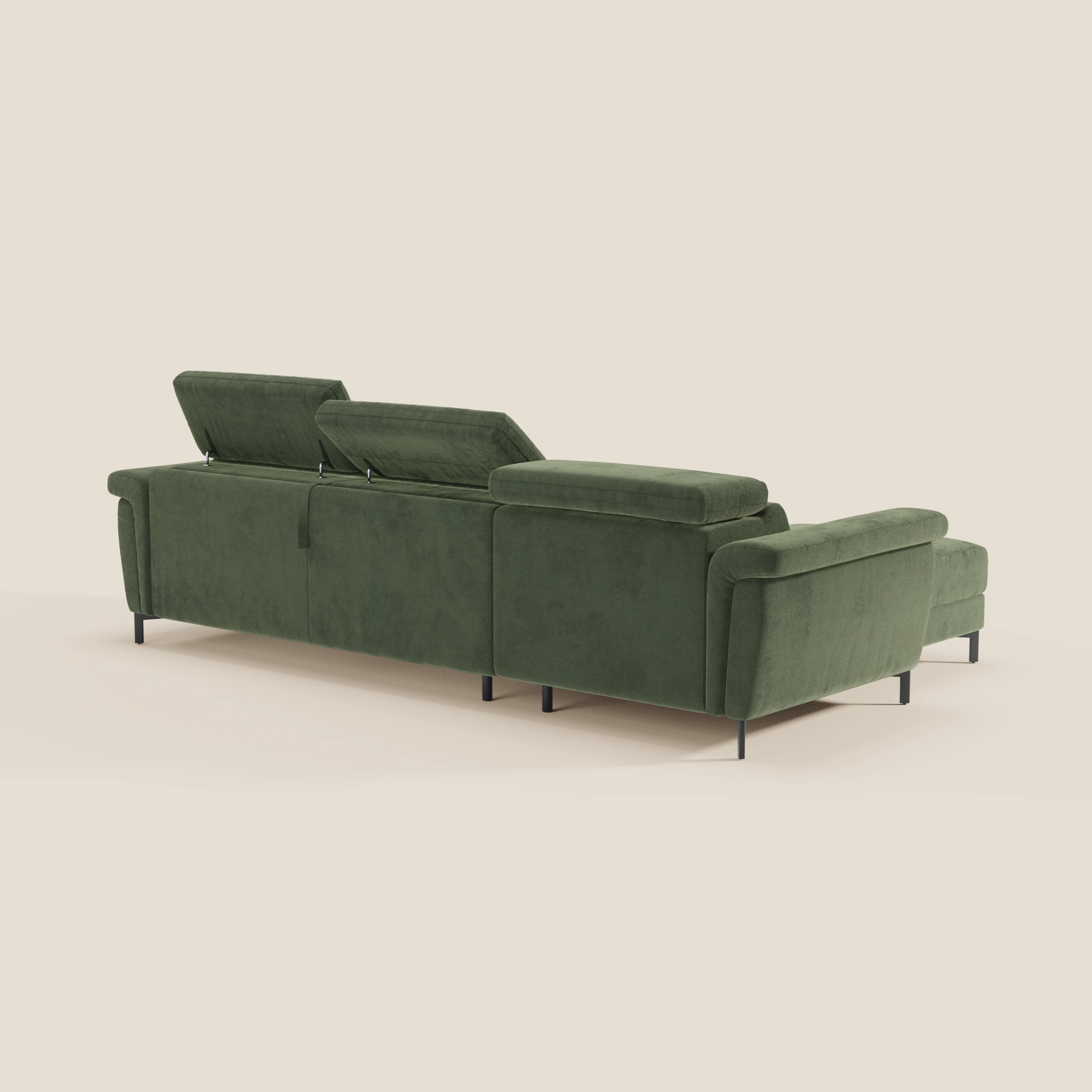 Capri canapé convertible avec méridienne coffre et têtières réglables - Tissu Effet Velours Détachable T30 - Image 68