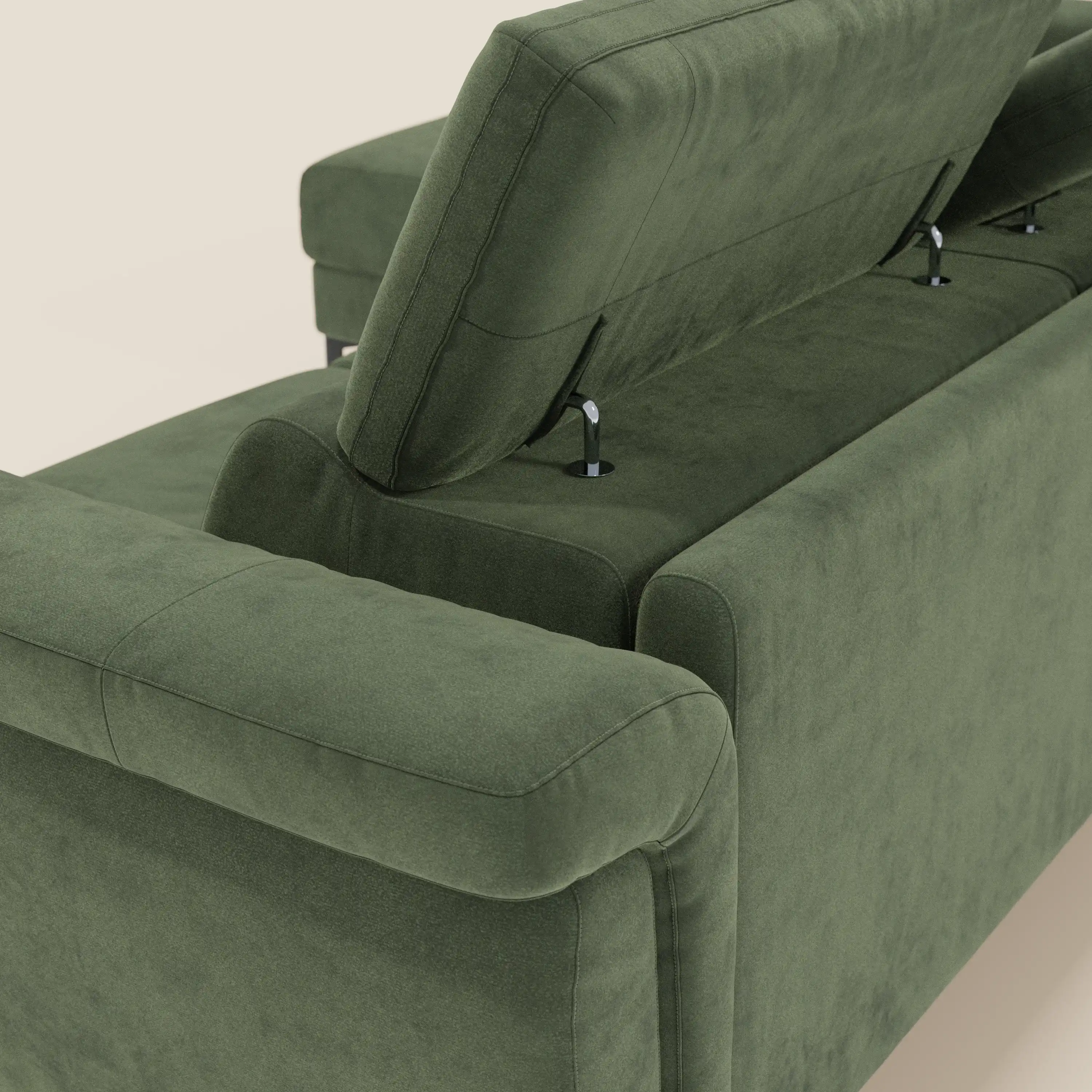 Capri canapé convertible avec méridienne coffre et têtières réglables - Tissu Effet Velours Détachable T30 - Image 69