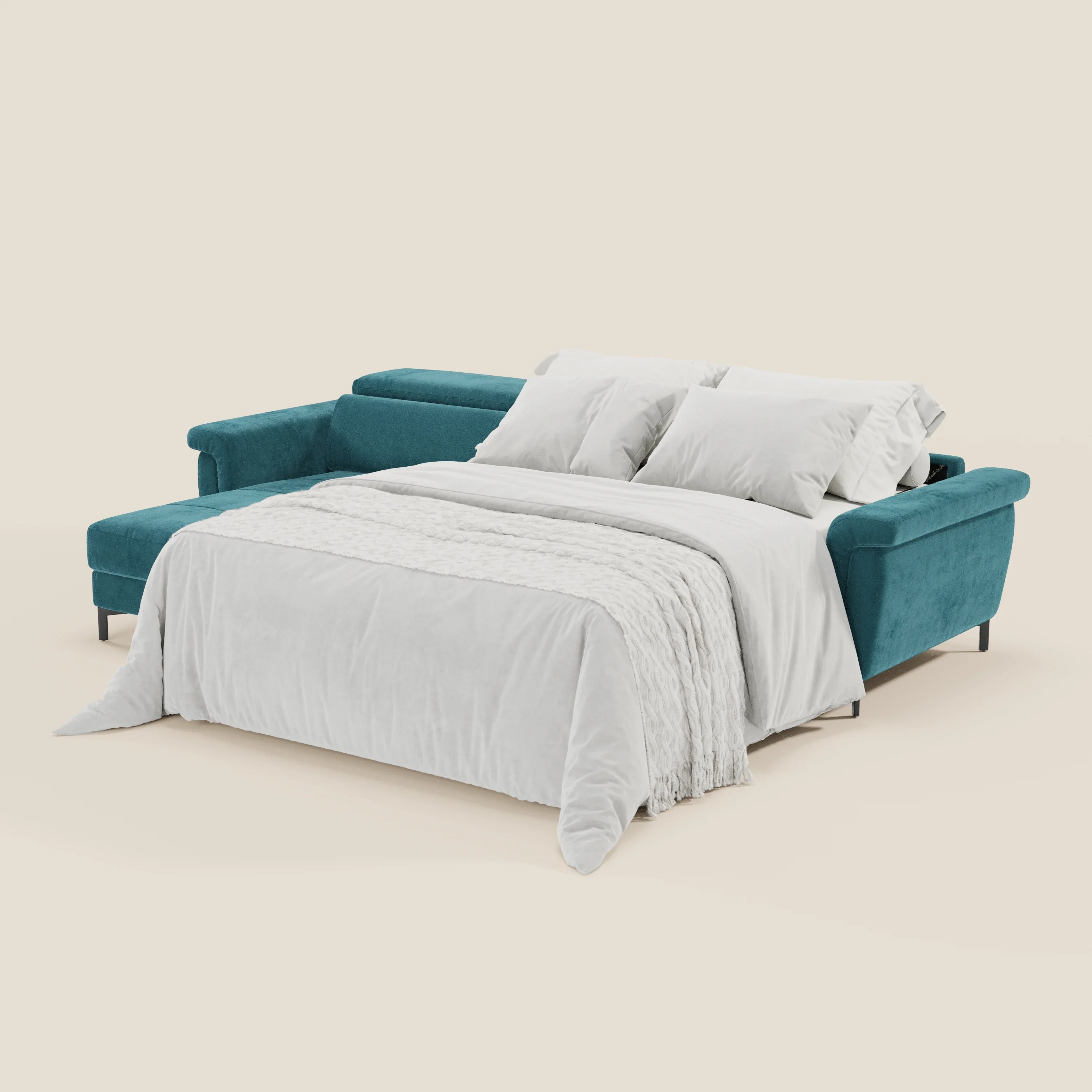 Capri canapé convertible avec méridienne coffre et têtières réglables - Tissu Effet Velours Détachable T30 - Image 7