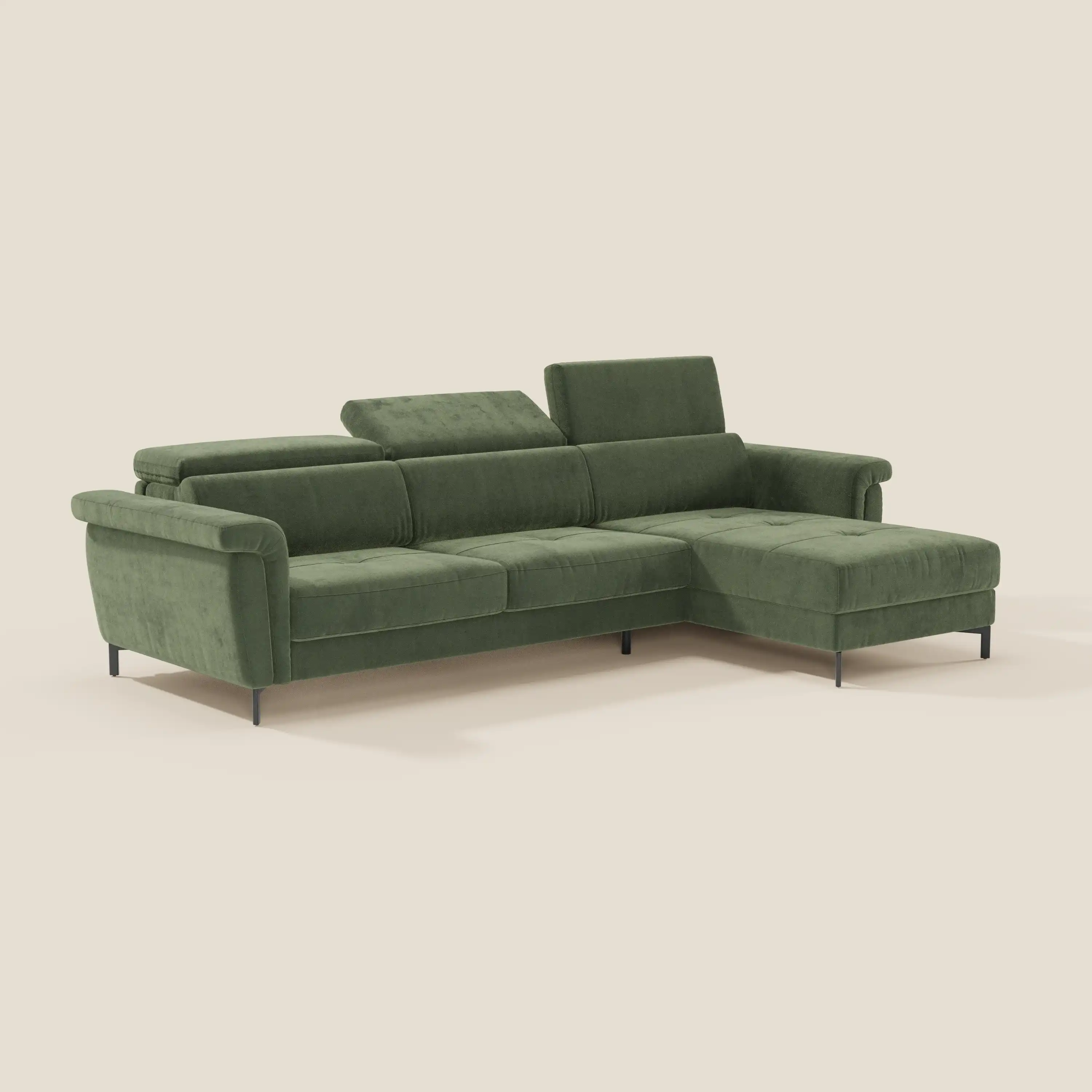 Capri canapé convertible avec méridienne coffre et têtières réglables - Tissu Effet Velours Détachable T30 - Image 71