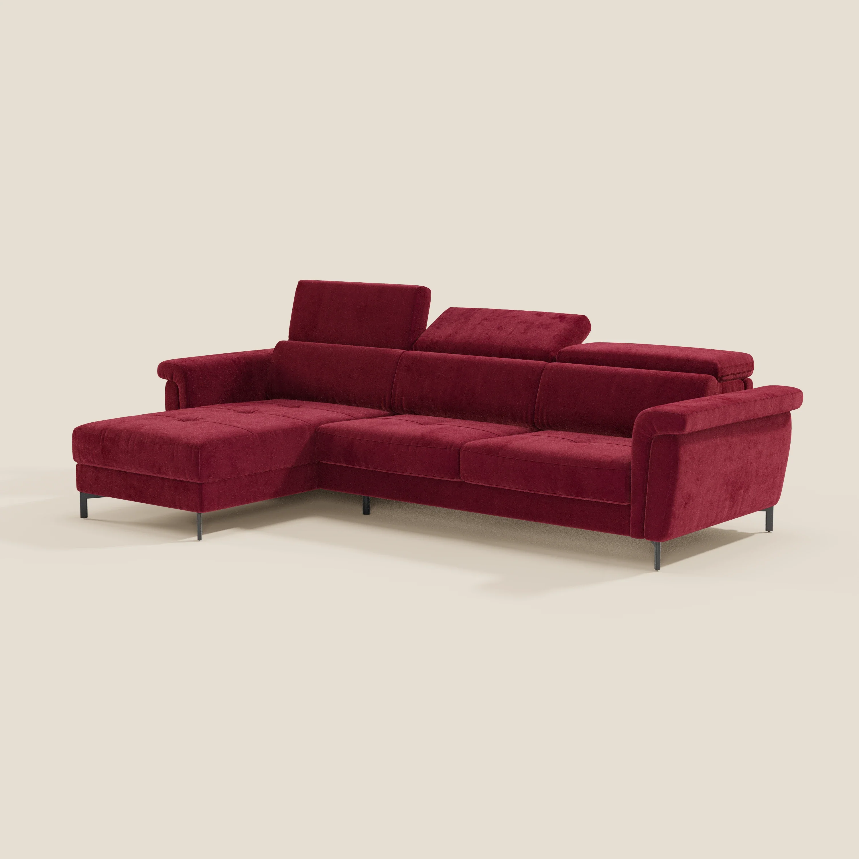 Capri canapé convertible avec méridienne coffre et têtières réglables - Tissu Effet Velours Détachable T30 - Image 75
