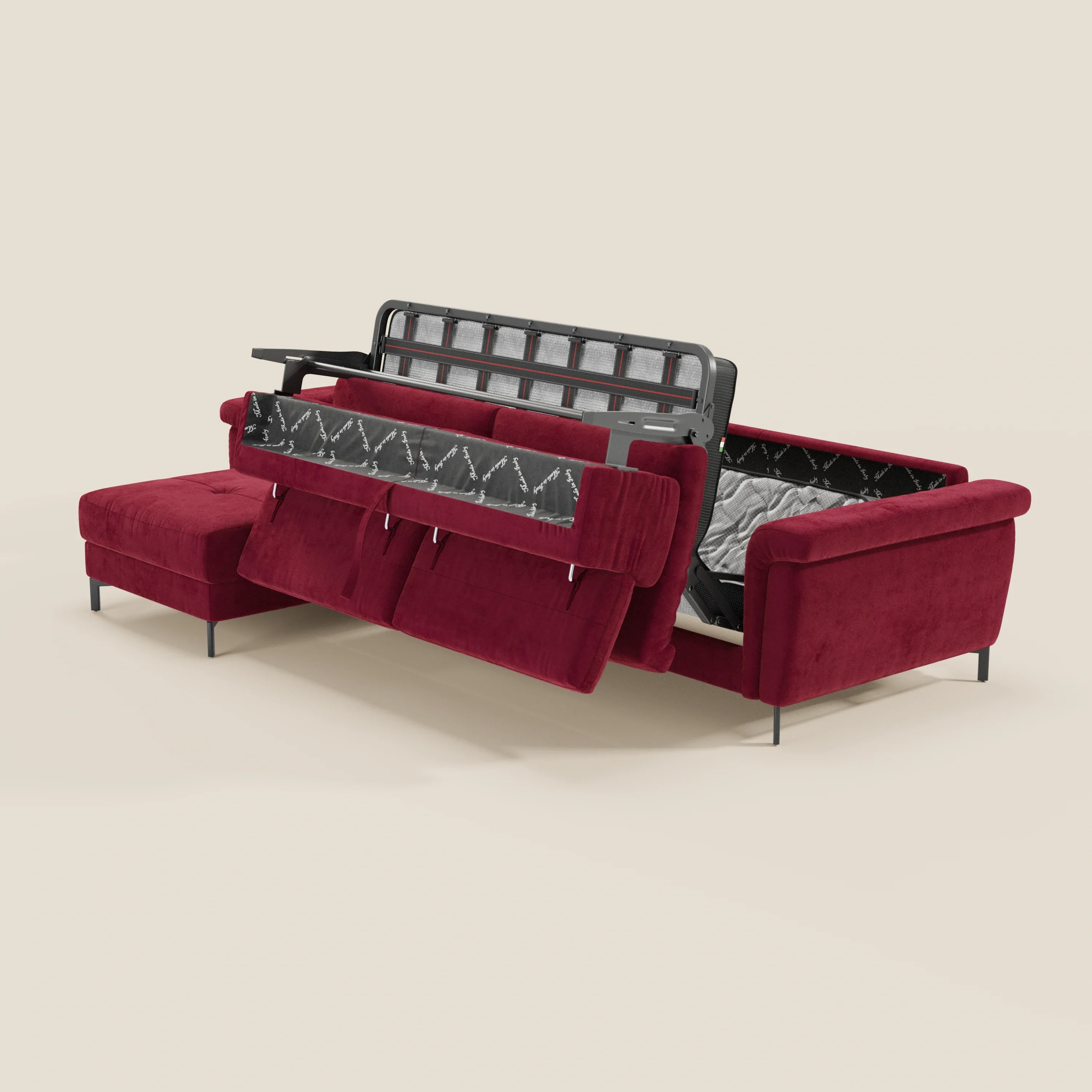 Capri canapé convertible avec méridienne coffre et têtières réglables - Tissu Effet Velours Détachable T30 - Image 78