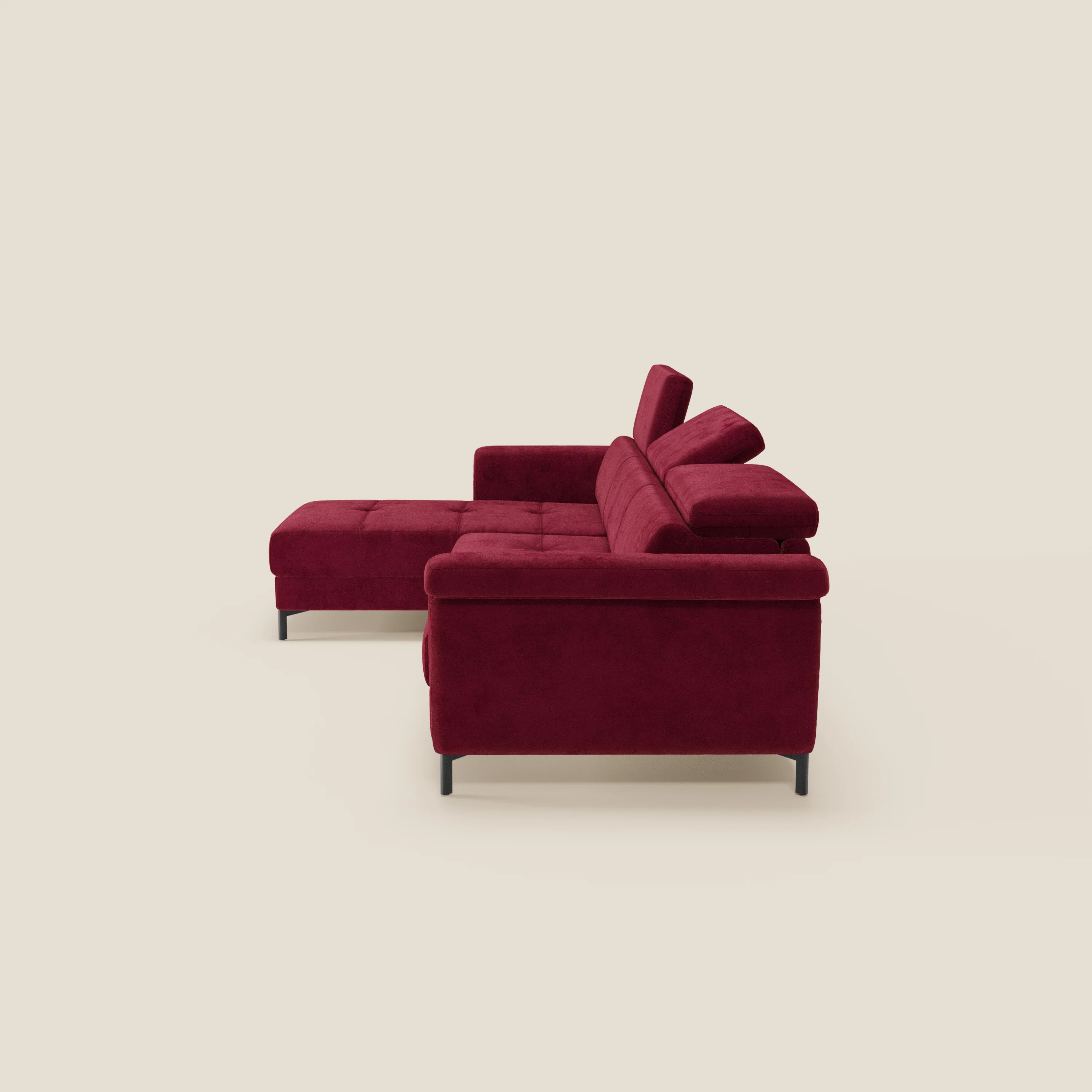 Capri canapé convertible avec méridienne coffre et têtières réglables - Tissu Effet Velours Détachable T30 - Image 81