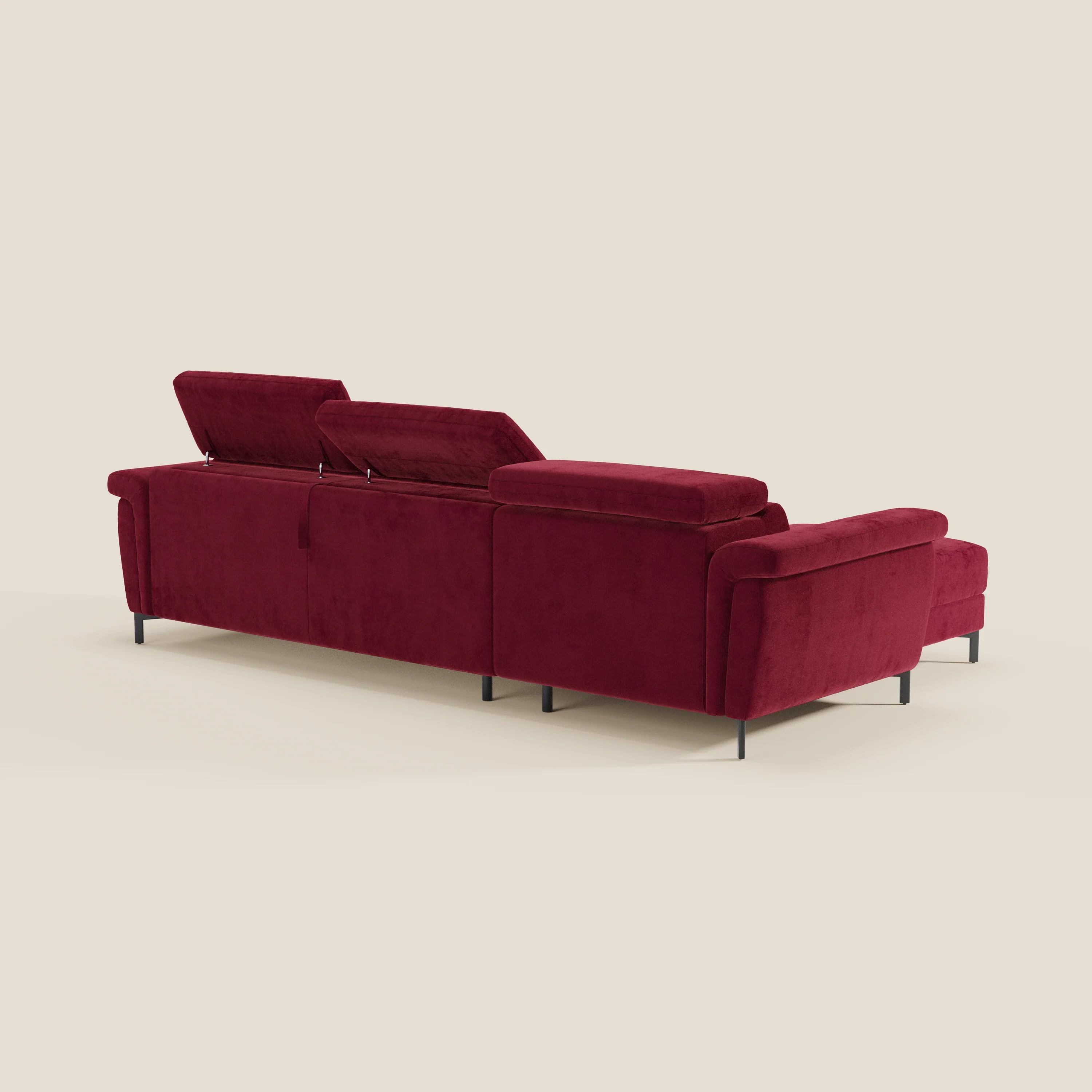 Capri canapé convertible avec méridienne coffre et têtières réglables - Tissu Effet Velours Détachable T30 - Image 82