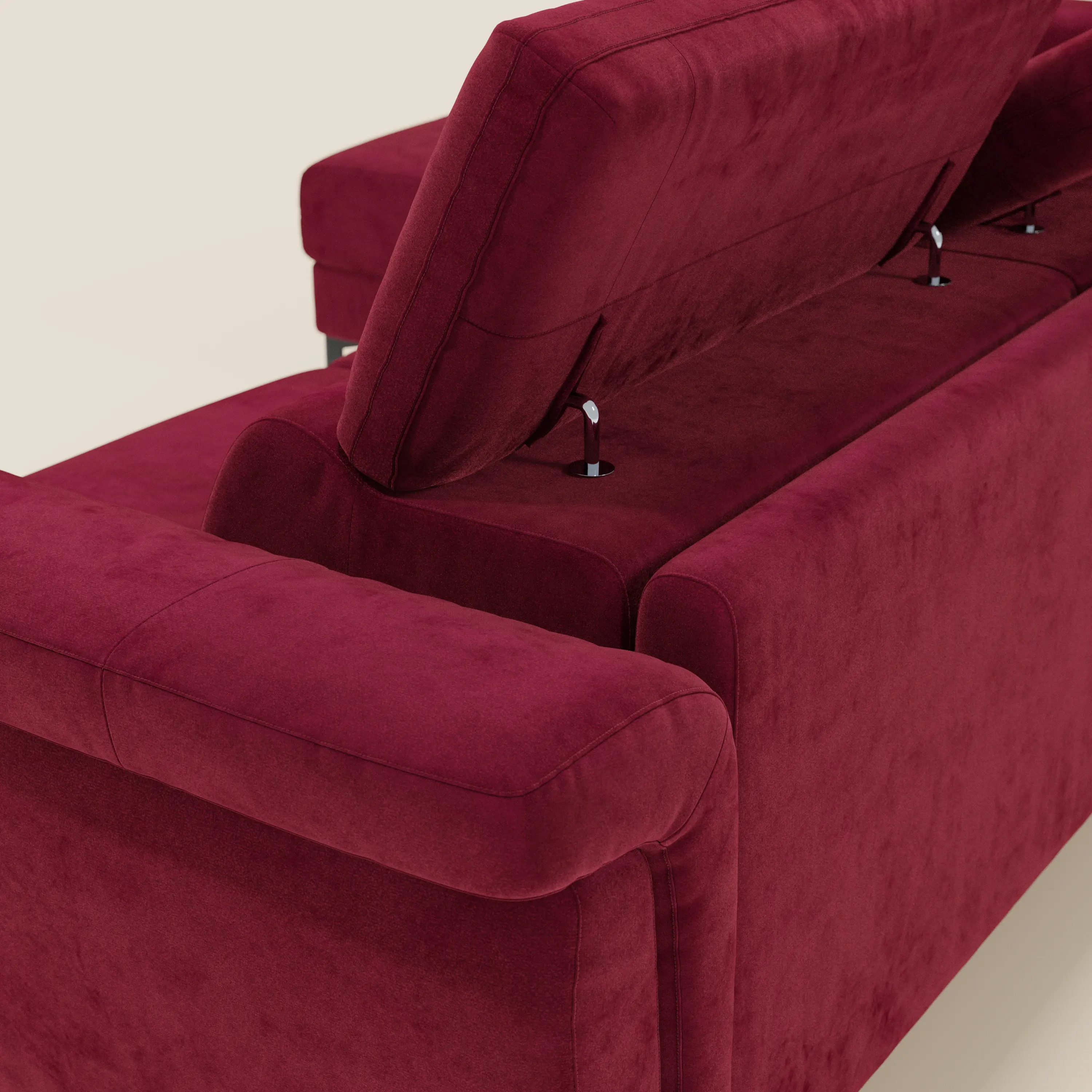 Capri canapé convertible avec méridienne coffre et têtières réglables - Tissu Effet Velours Détachable T30 - Image 83