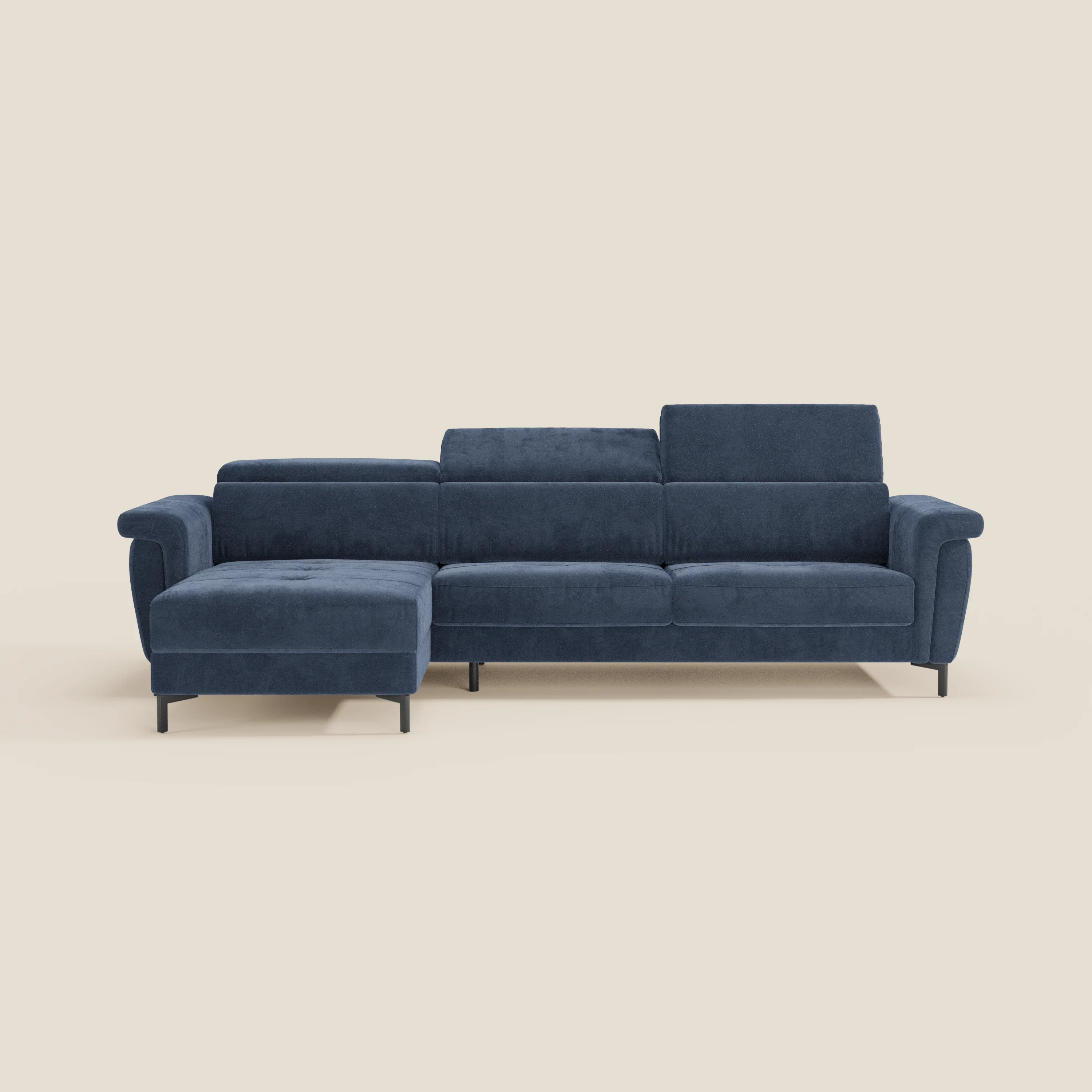 Capri canapé convertible avec méridienne coffre et têtières réglables - Tissu Effet Velours Détachable T30 - Image 91