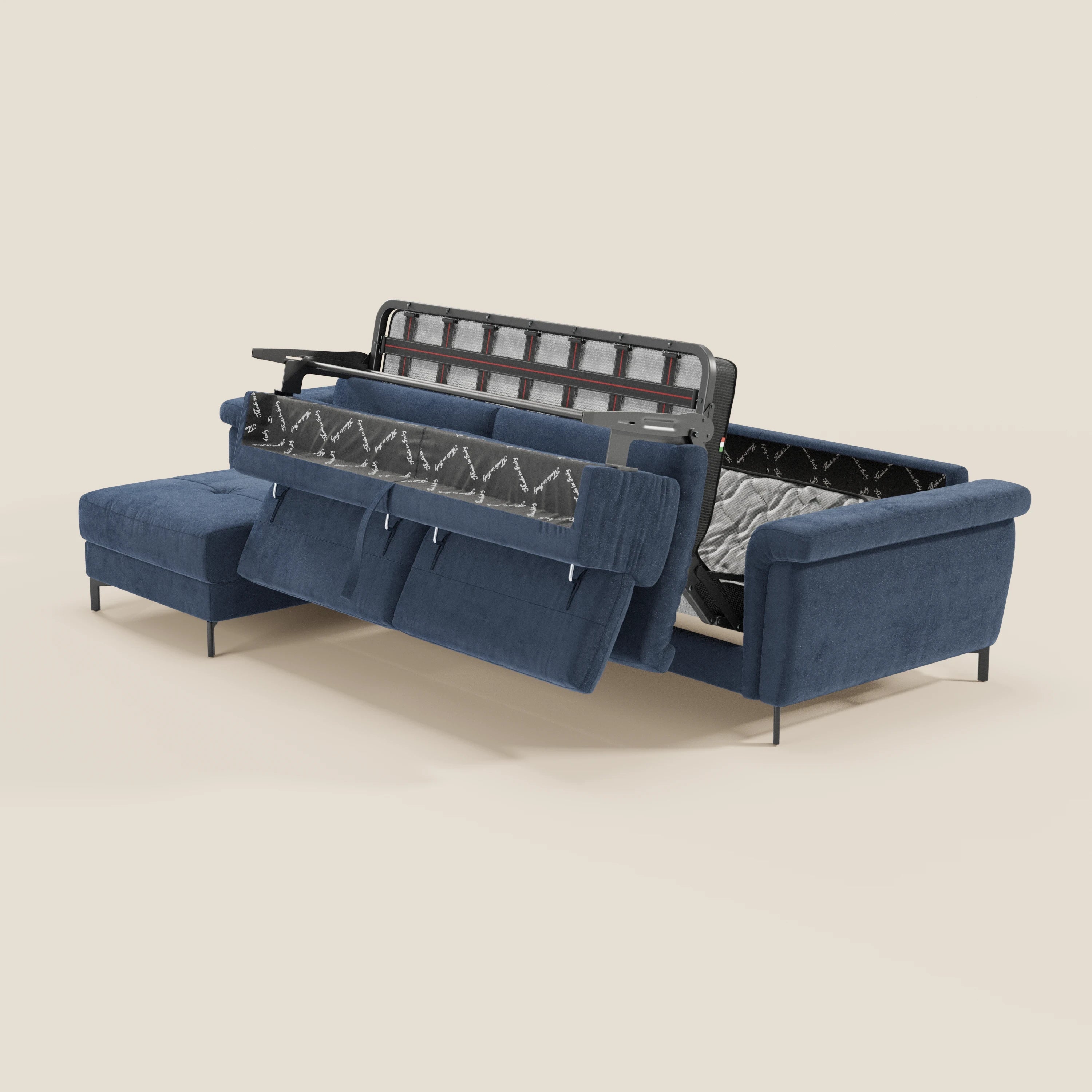 Capri canapé convertible avec méridienne coffre et têtières réglables - Tissu Effet Velours Détachable T30 - Image 92