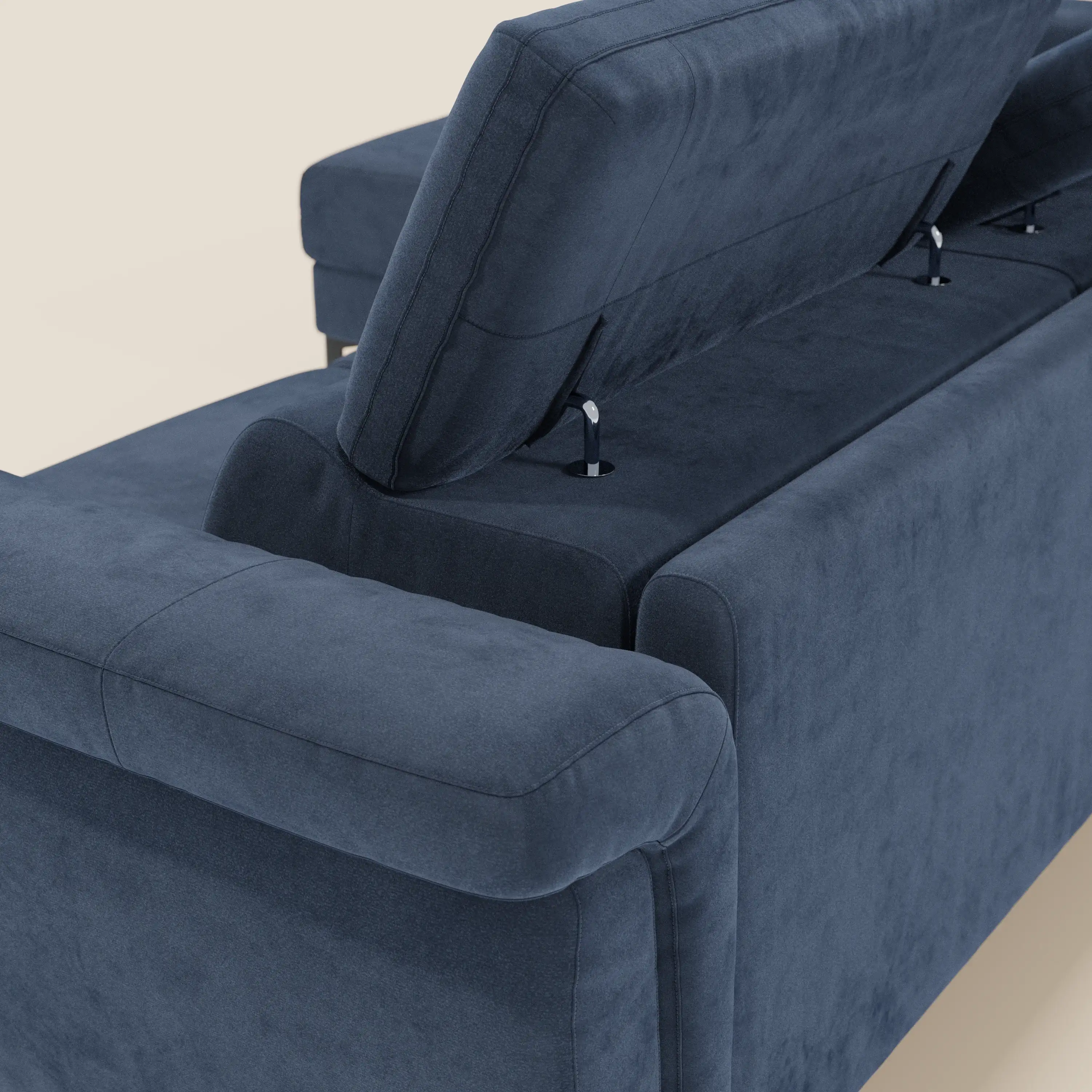 Capri canapé convertible avec méridienne coffre et têtières réglables - Tissu Effet Velours Détachable T30 - Image 97