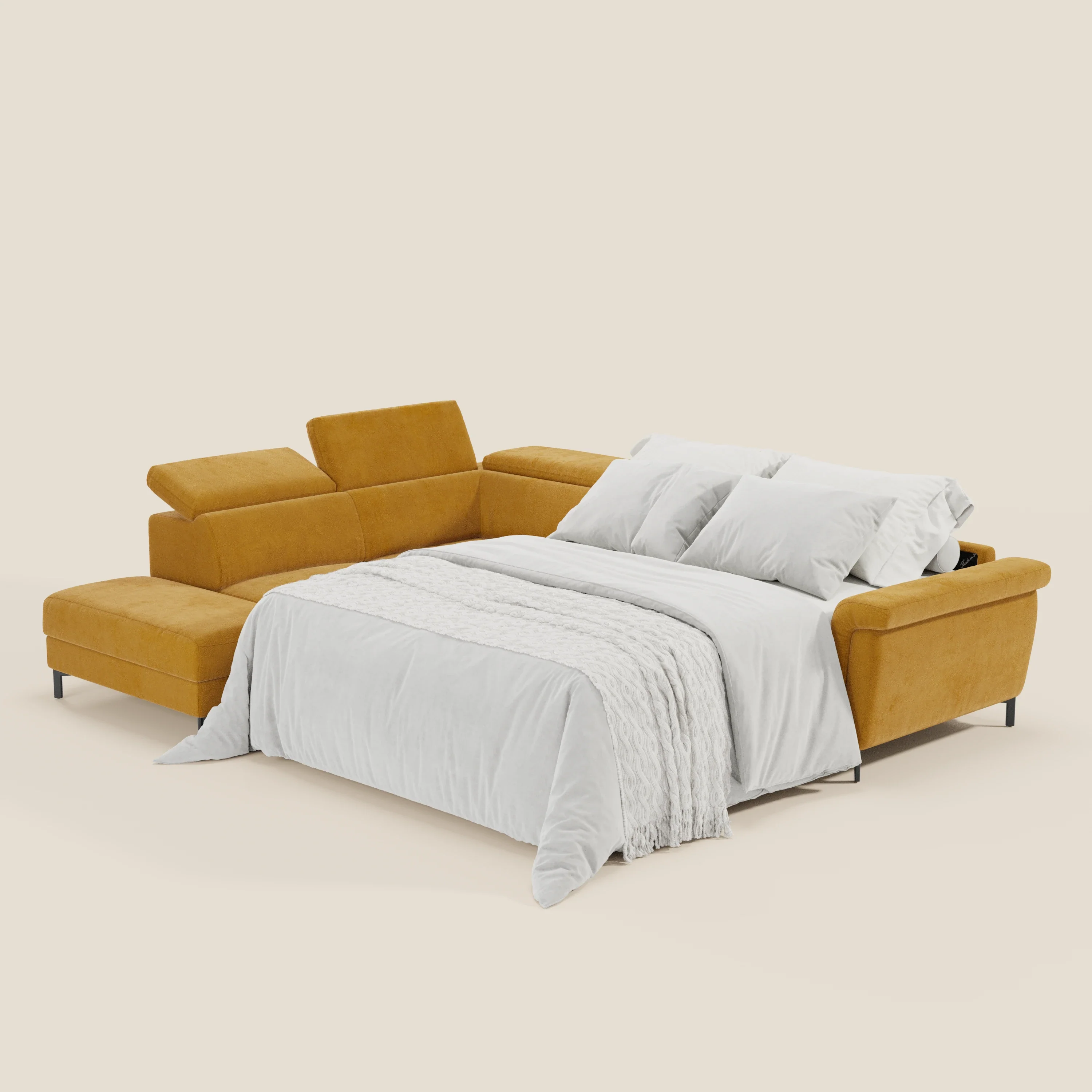 Capri canapé d'angle convertible avec Têtières Réglables et Matelas haute performance en Tissu Effet Velours Détachable T30 - Image 102