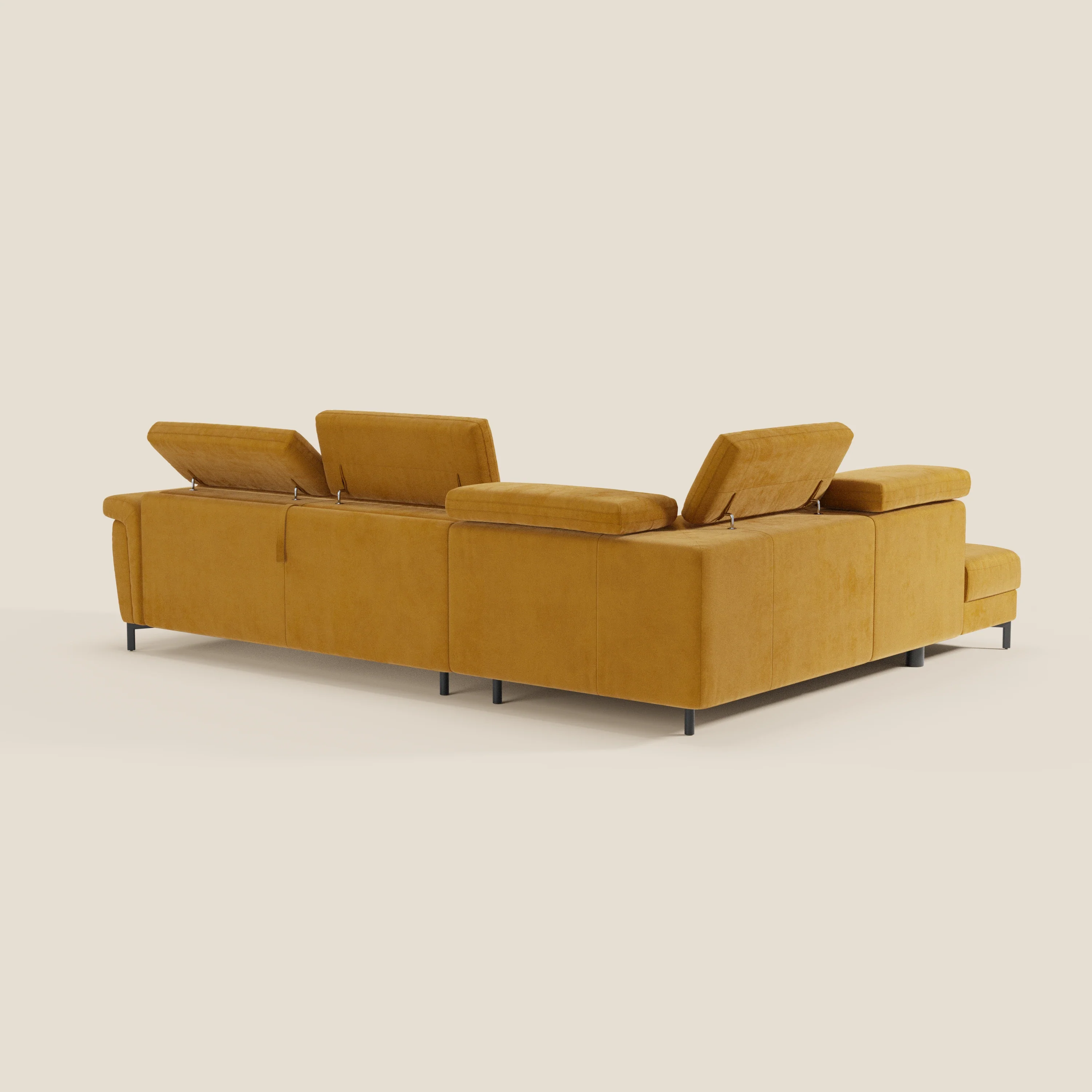 Capri canapé d'angle convertible avec Têtières Réglables et Matelas haute performance en Tissu Effet Velours Détachable T30 - Image 108