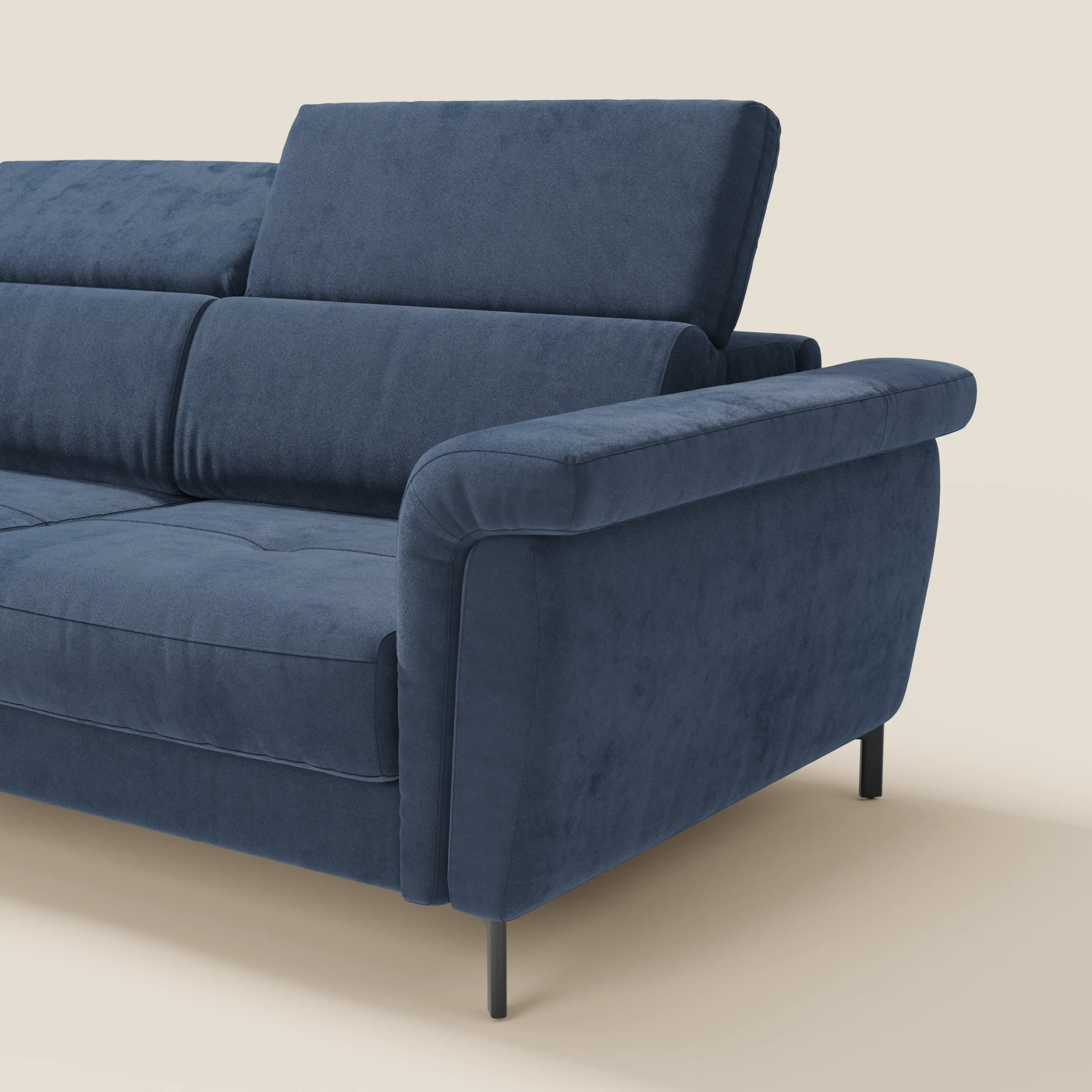Capri canapé d'angle convertible avec Têtières Réglables et Matelas haute performance en Tissu Effet Velours Détachable T30 - Image 11