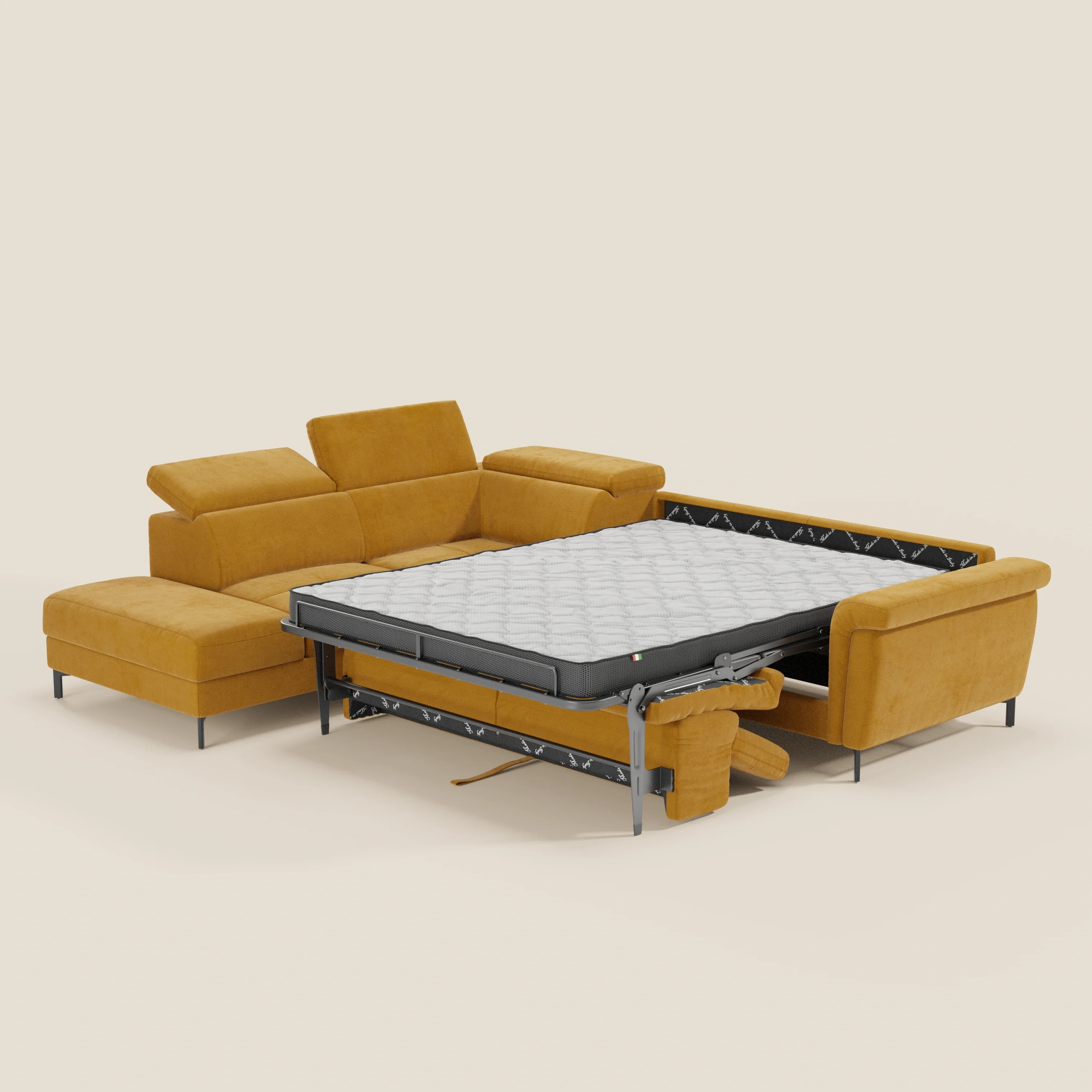 Capri canapé d'angle convertible avec Têtières Réglables et Matelas haute performance en Tissu Effet Velours Détachable T30 - Image 110