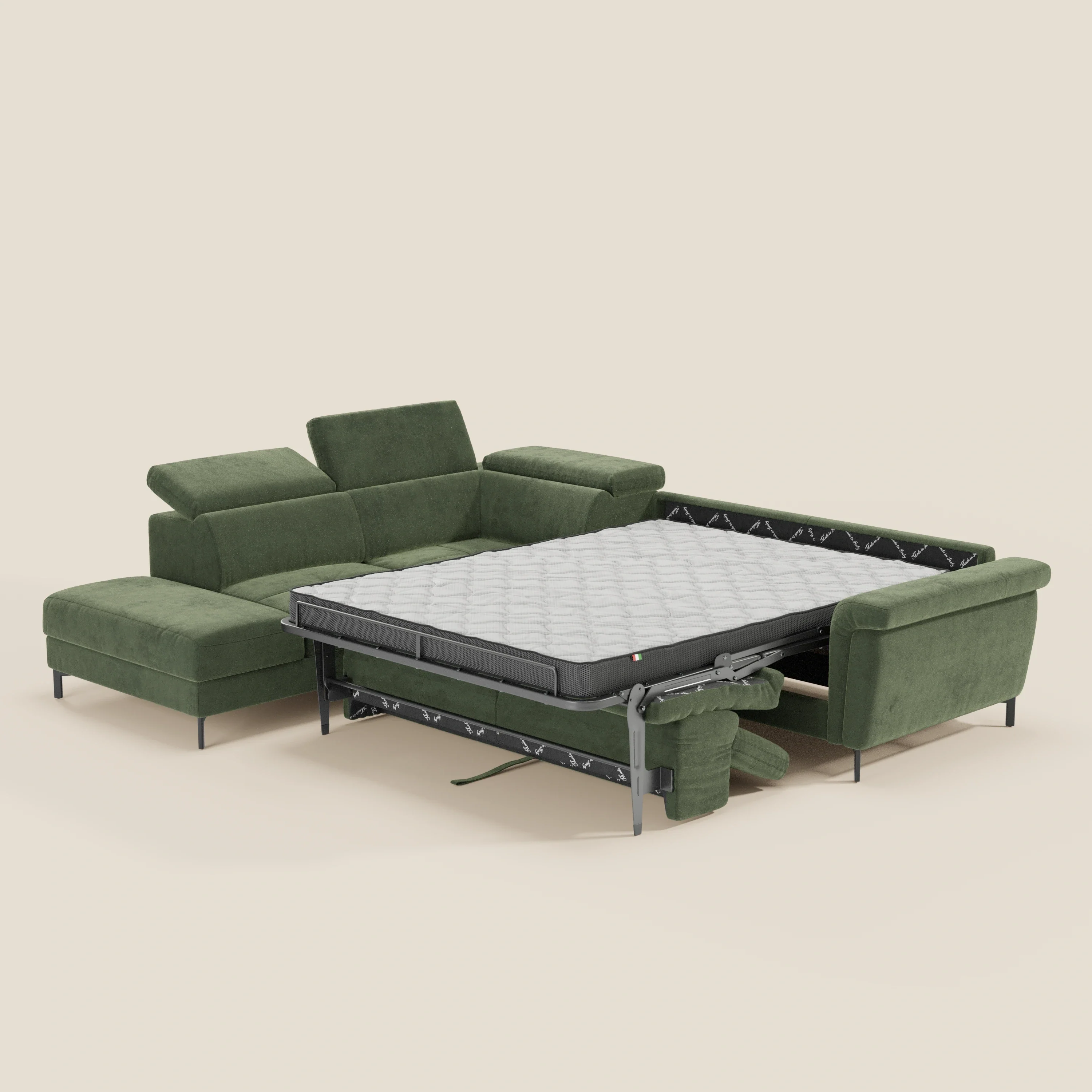 Capri canapé d'angle convertible avec Têtières Réglables et Matelas haute performance en Tissu Effet Velours Détachable T30 - Image 125