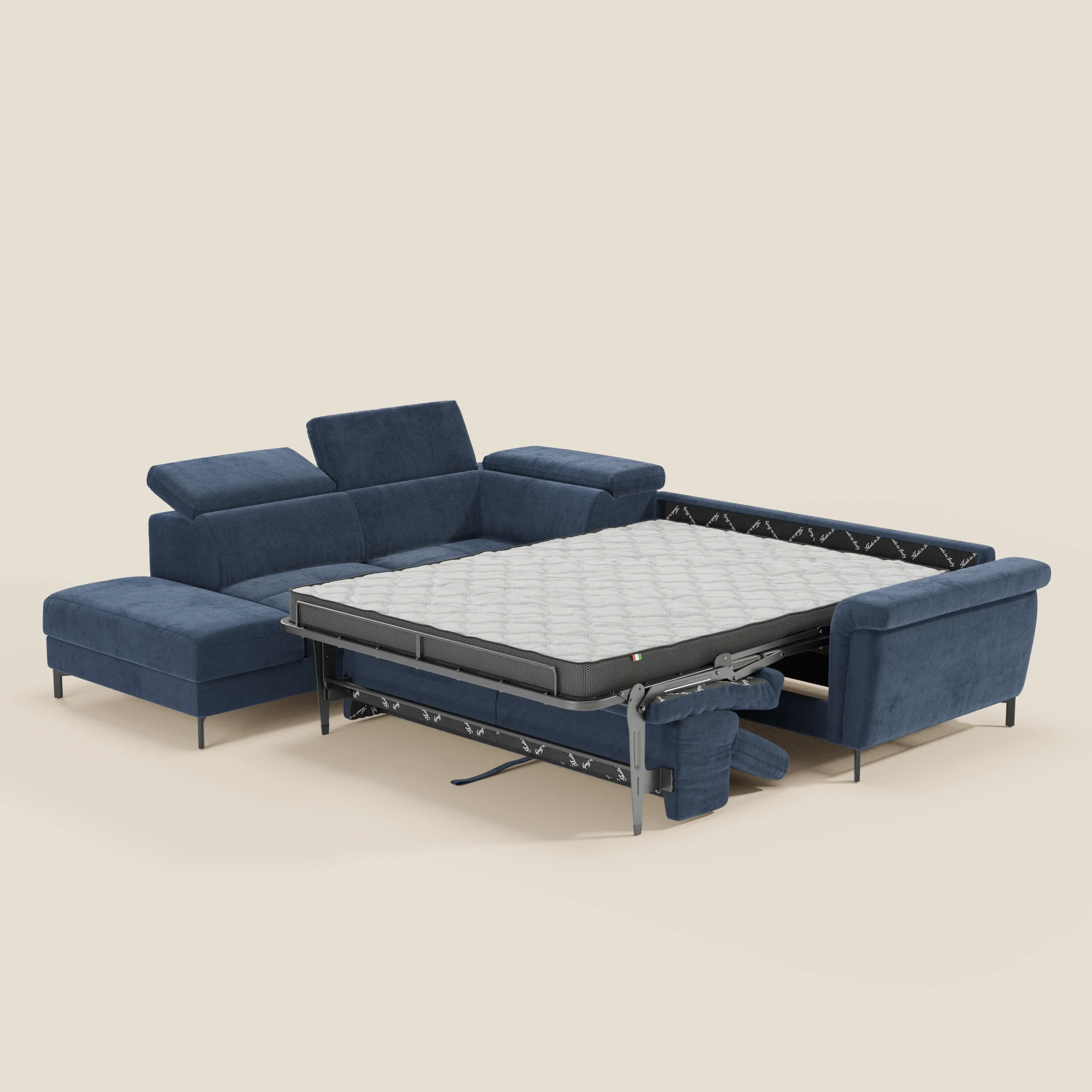 Capri canapé d'angle convertible avec Têtières Réglables et Matelas haute performance en Tissu Effet Velours Détachable T30 - Image 13